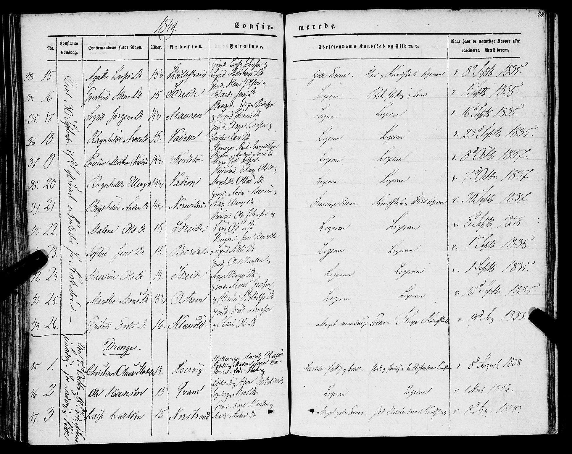 Lavik sokneprestembete, AV/SAB-A-80901: Ministerialbok nr. A 3, 1843-1863, s. 24