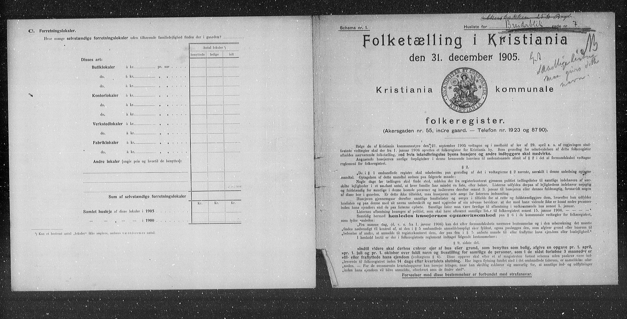 OBA, Kommunal folketelling 31.12.1905 for Kristiania kjøpstad, 1905, s. 4346