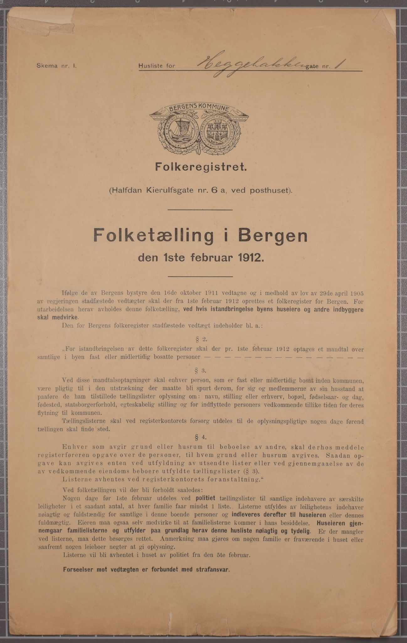 SAB, Kommunal folketelling 1912 for Bergen kjøpstad, 1912, s. 1900