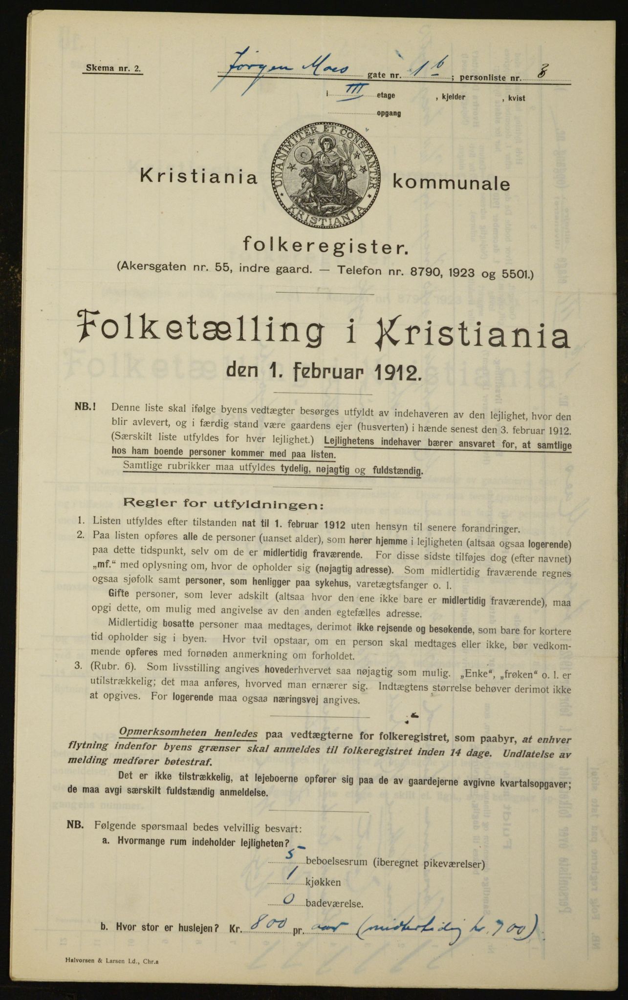 OBA, Kommunal folketelling 1.2.1912 for Kristiania, 1912, s. 48025