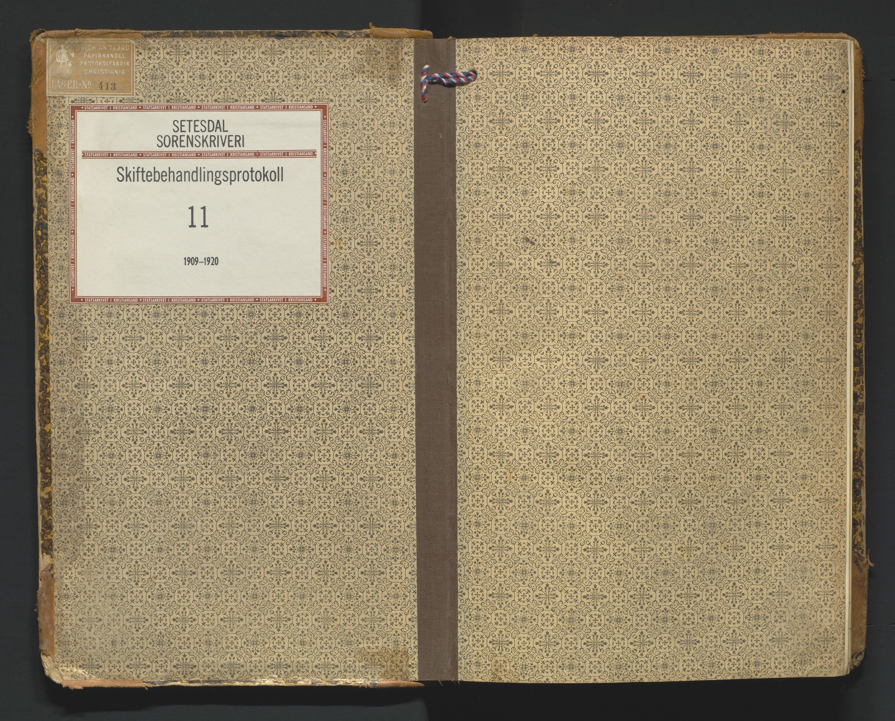 Setesdal sorenskriveri, SAK/1221-0011/H/Hc/L0039: Skifteforhandlingsprotokoll nr 11, 1909-1920