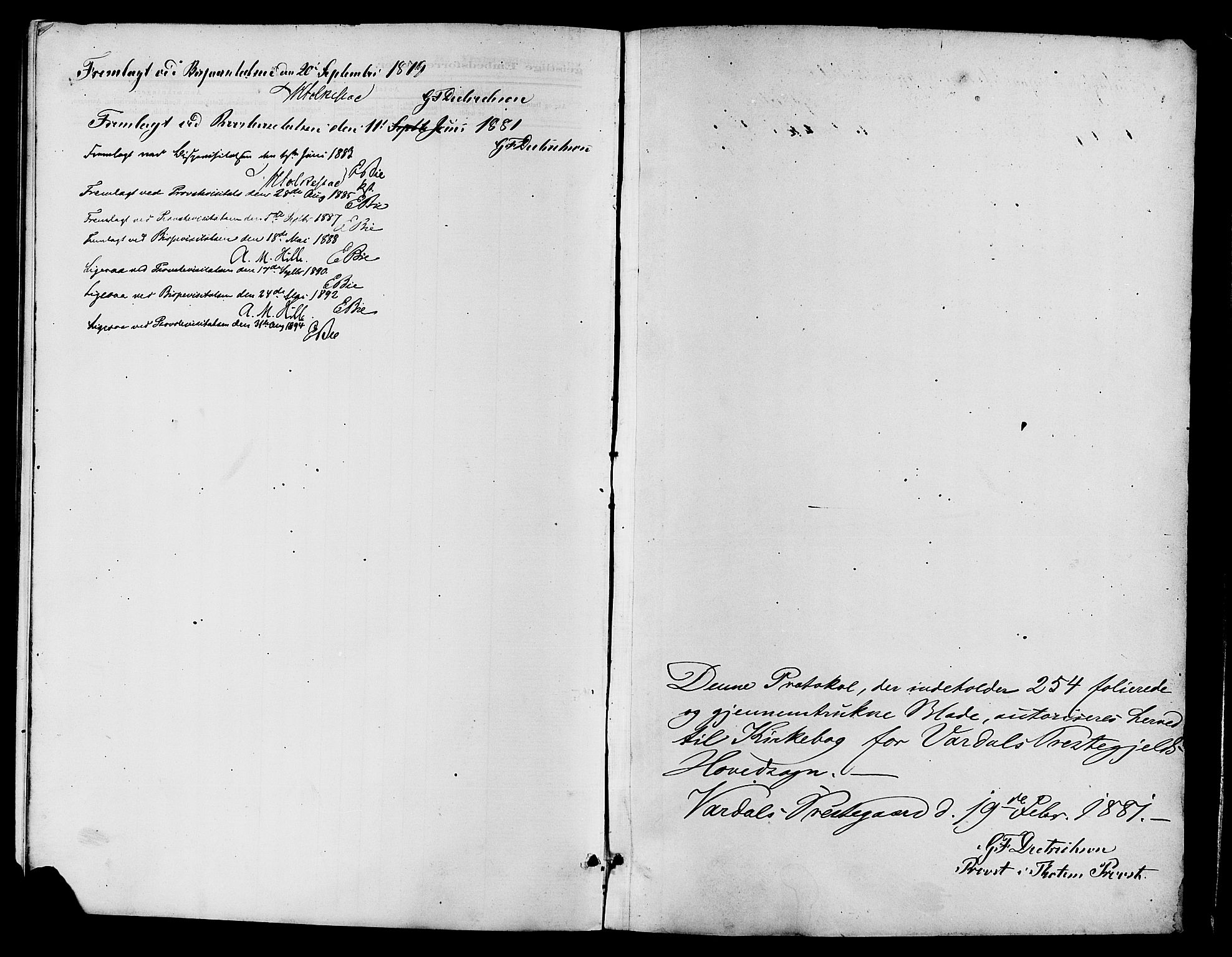 Vardal prestekontor, AV/SAH-PREST-100/H/Ha/Haa/L0010: Ministerialbok nr. 10, 1878-1893