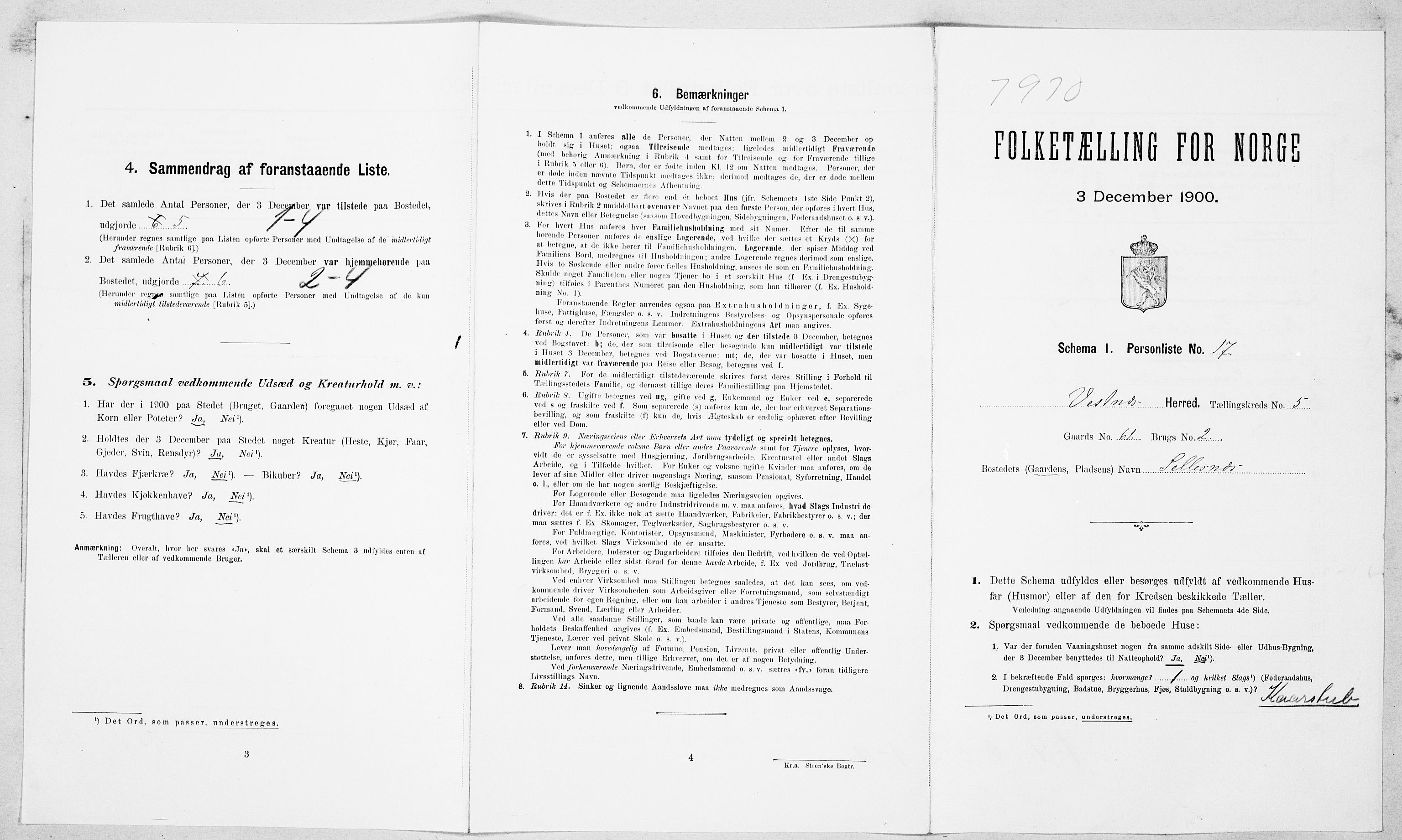 SAT, Folketelling 1900 for 1535 Vestnes herred, 1900, s. 539