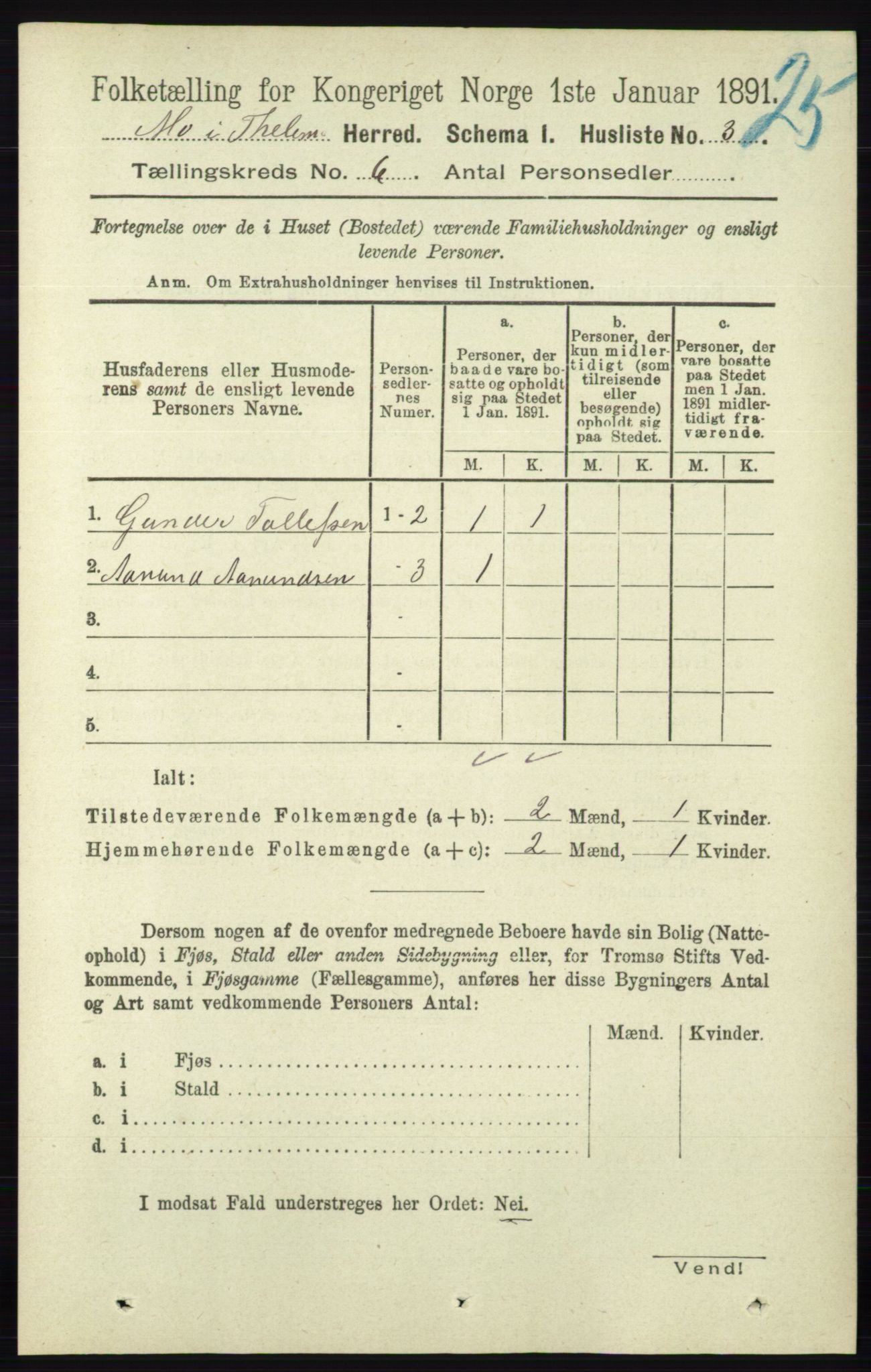 RA, Folketelling 1891 for 0832 Mo herred, 1891, s. 1484