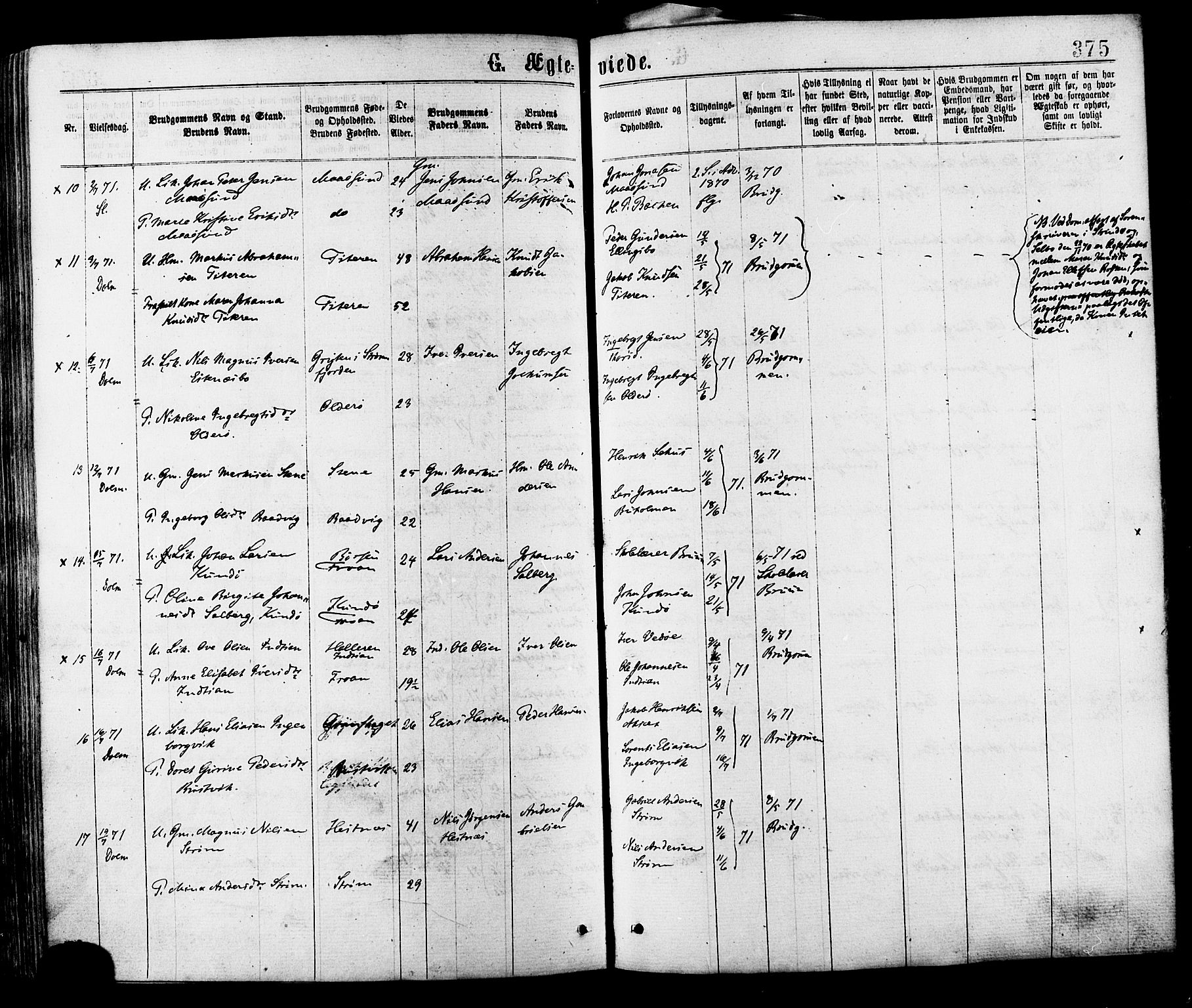 Ministerialprotokoller, klokkerbøker og fødselsregistre - Sør-Trøndelag, AV/SAT-A-1456/634/L0532: Ministerialbok nr. 634A08, 1871-1881, s. 375