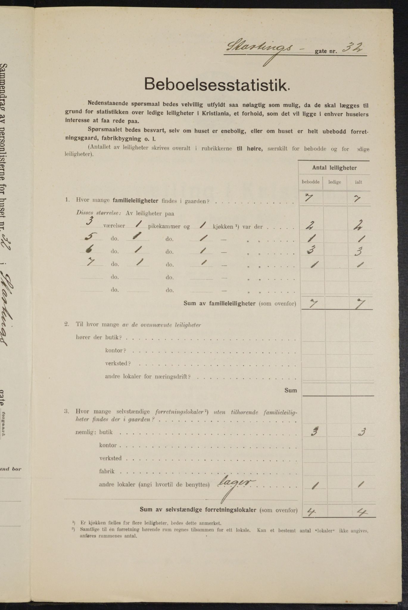 OBA, Kommunal folketelling 1.2.1914 for Kristiania, 1914, s. 104274