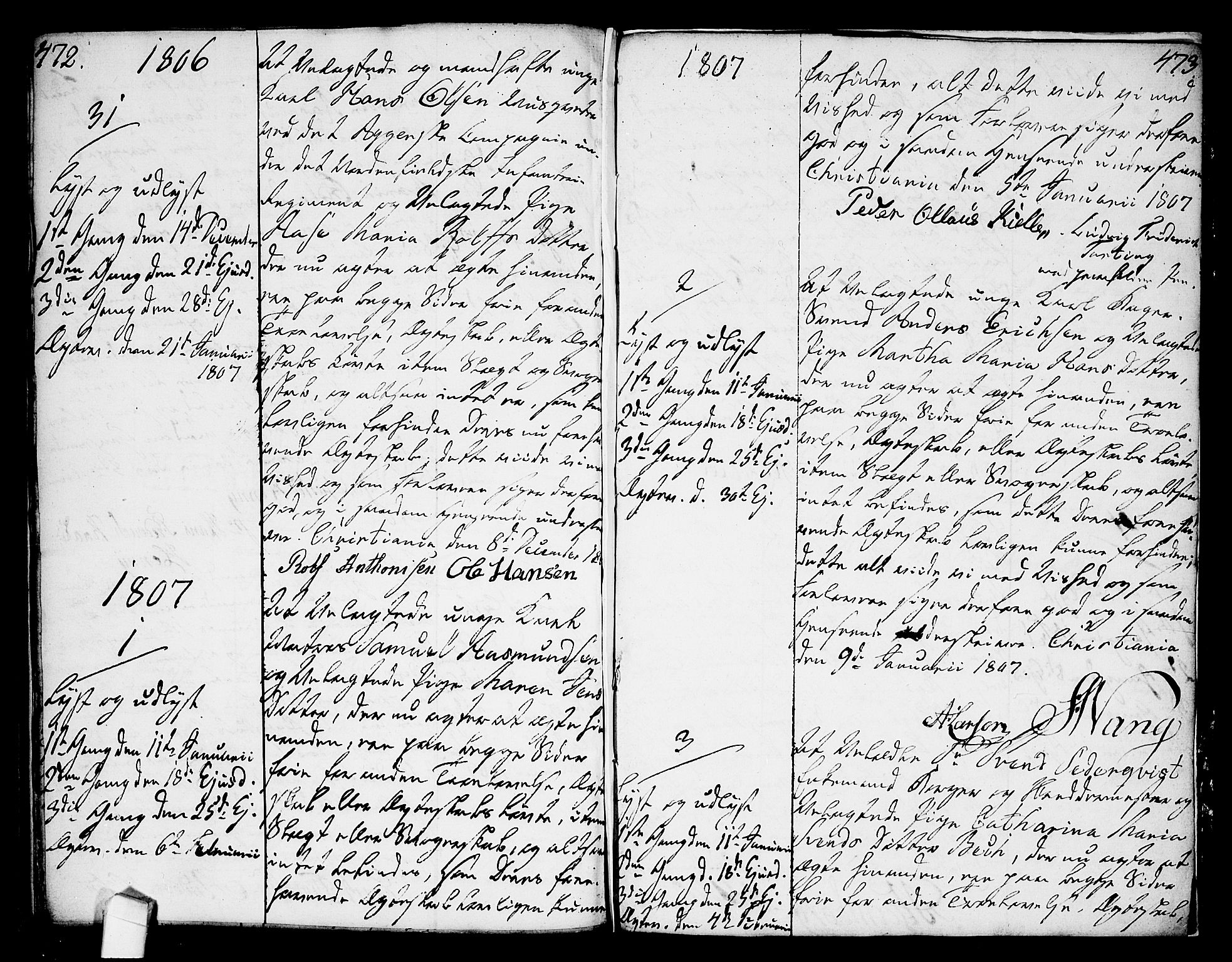 Oslo domkirke Kirkebøker, AV/SAO-A-10752/L/La/L0010: Forlovererklæringer nr. 10, 1789-1807, s. 472-473