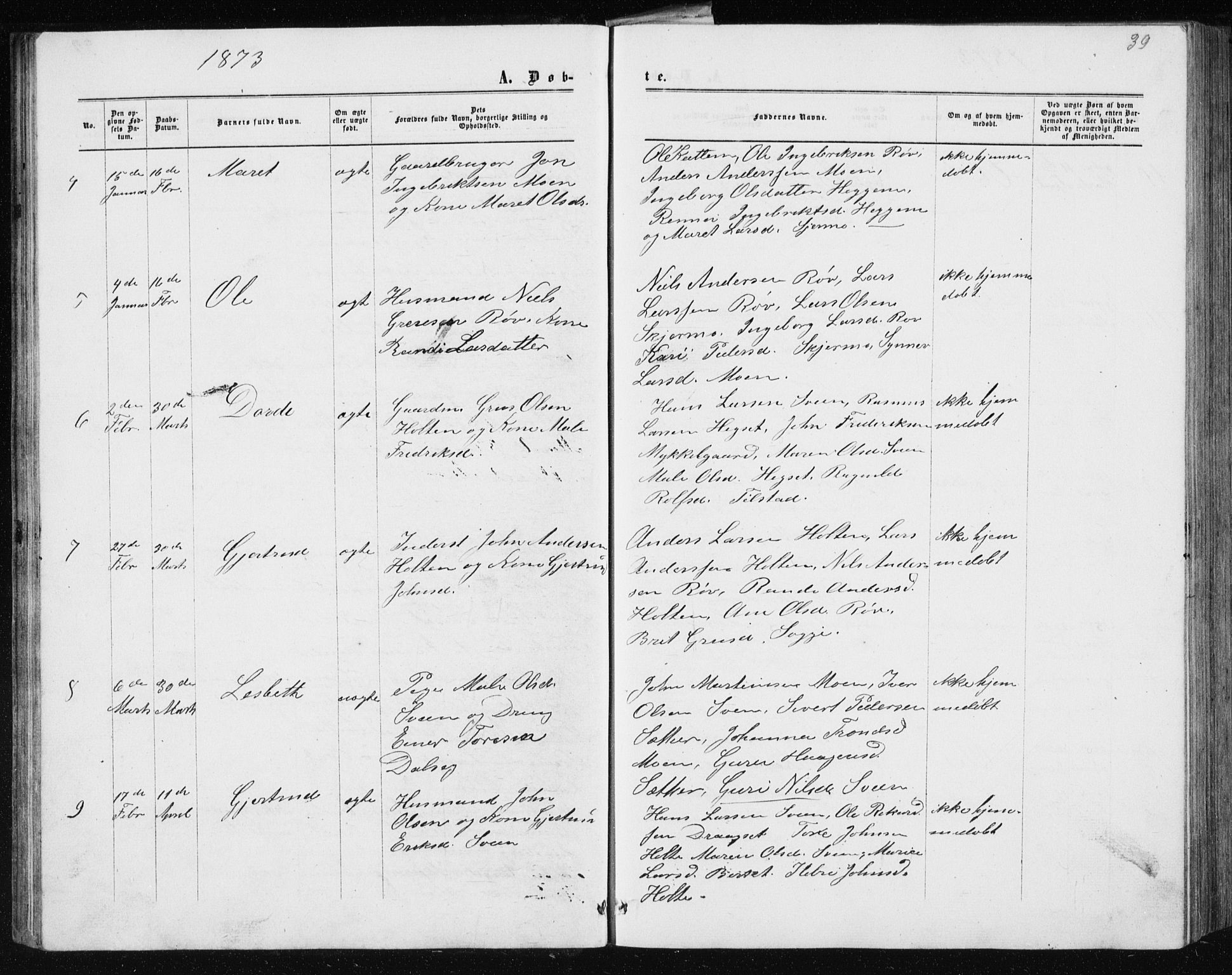 Ministerialprotokoller, klokkerbøker og fødselsregistre - Møre og Romsdal, AV/SAT-A-1454/597/L1064: Klokkerbok nr. 597C01, 1866-1898, s. 39