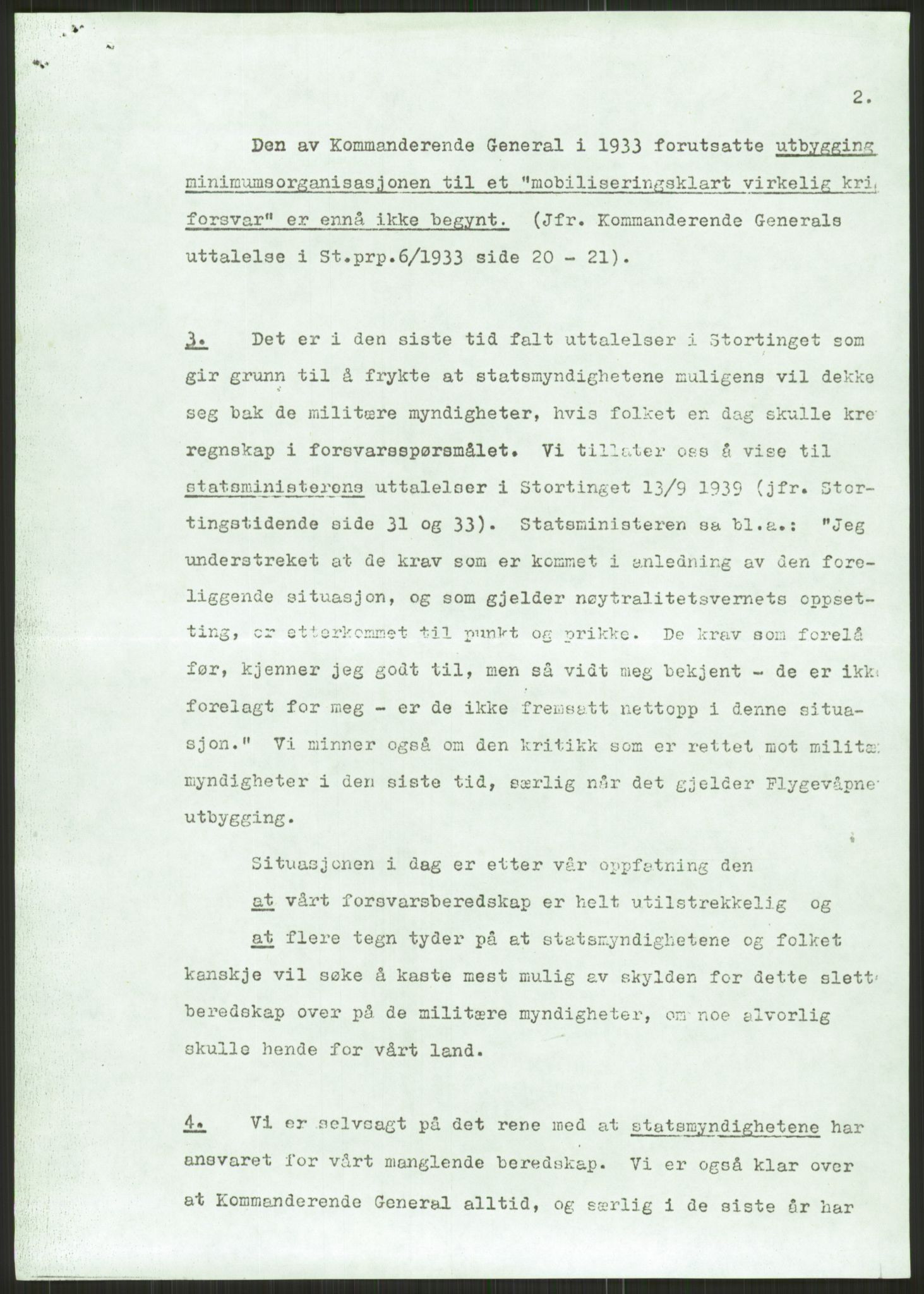 Forsvaret, Forsvarets krigshistoriske avdeling, AV/RA-RAFA-2017/Y/Yc/L0170: II-C-11-920  -  Forsvarsberedskapen., 1940