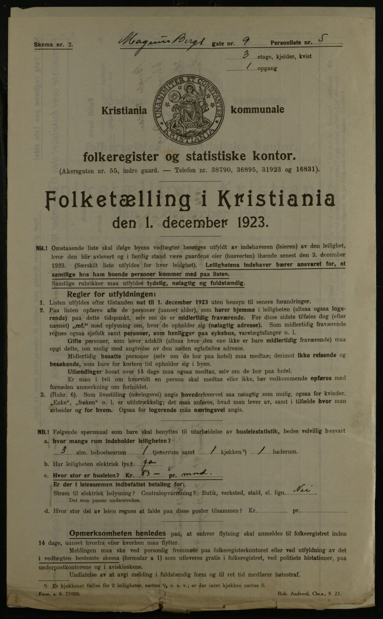 OBA, Kommunal folketelling 1.12.1923 for Kristiania, 1923, s. 65851