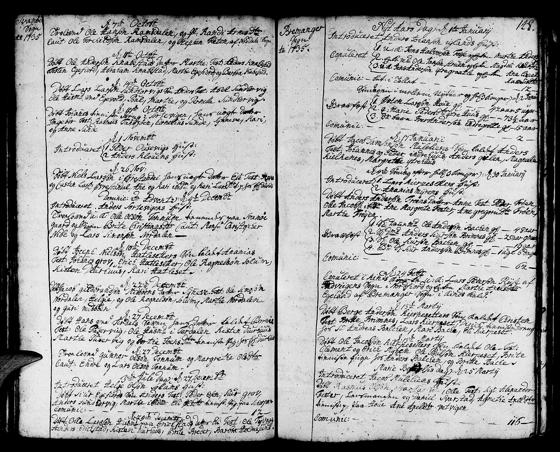 Kinn sokneprestembete, AV/SAB-A-80801/H/Haa/Haaa/L0002: Ministerialbok nr. A 2, 1729-1785, s. 148