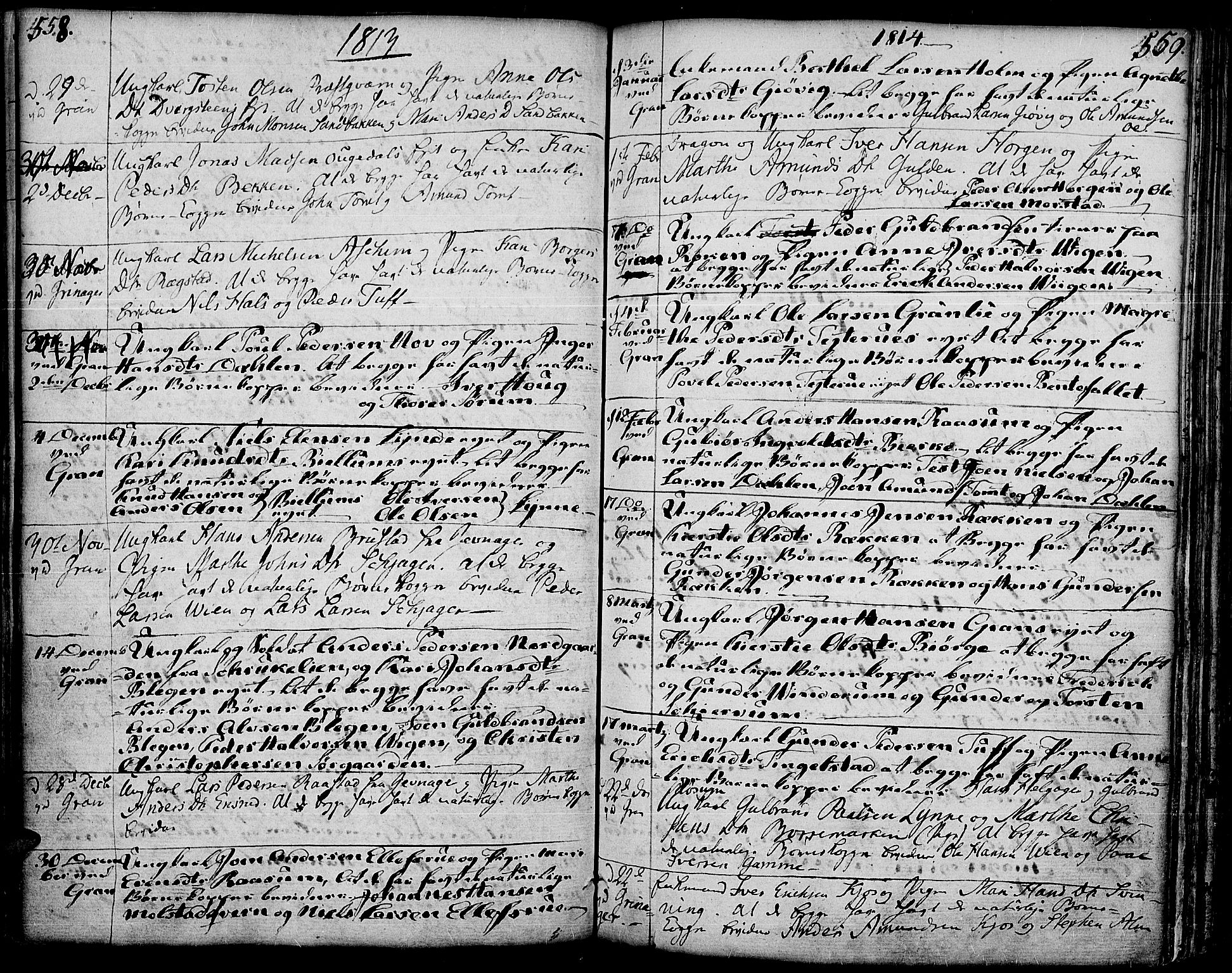 Gran prestekontor, AV/SAH-PREST-112/H/Ha/Haa/L0006: Ministerialbok nr. 6, 1787-1824, s. 558-559