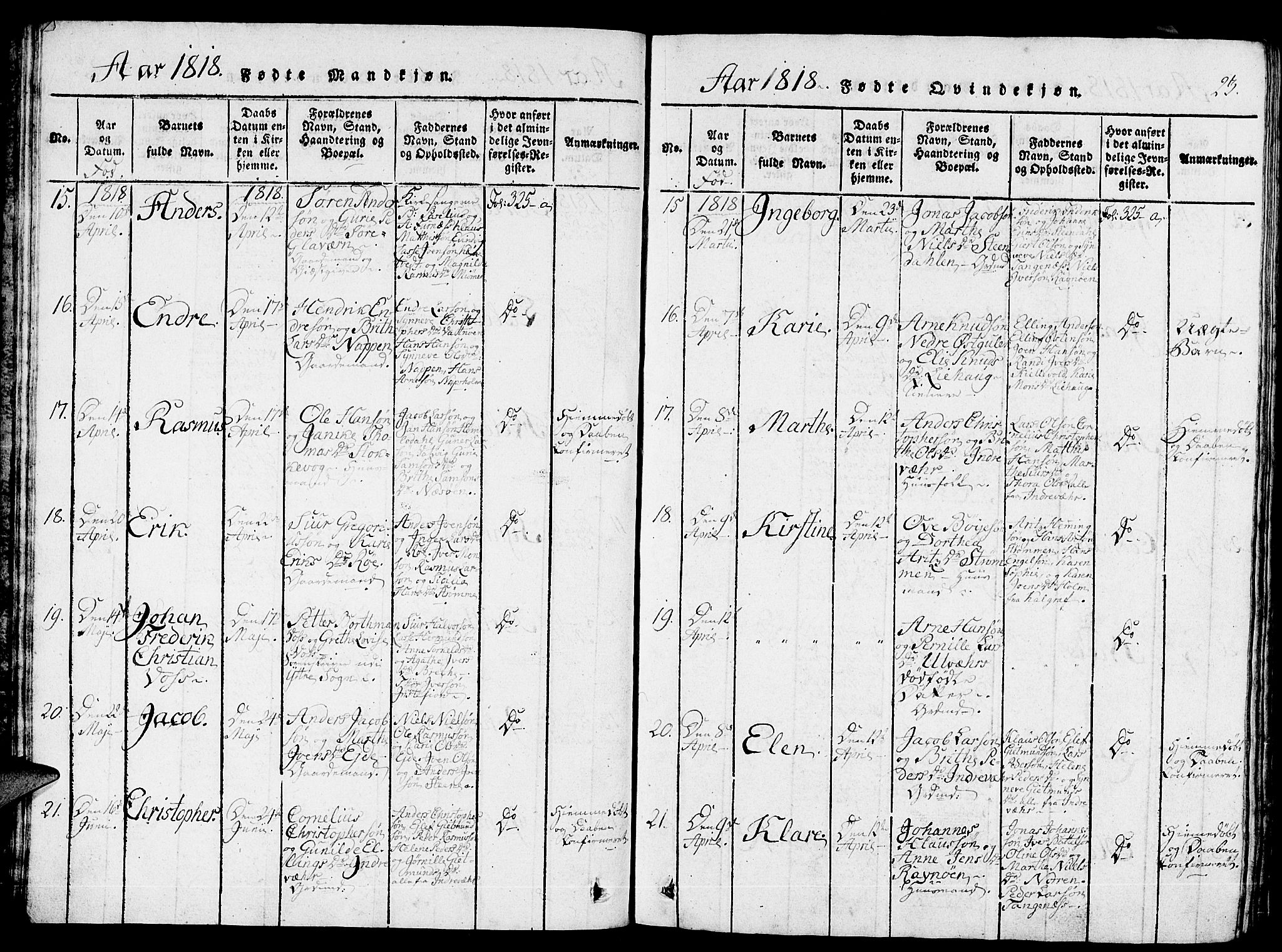 Gulen sokneprestembete, AV/SAB-A-80201/H/Haa/Haaa/L0018: Ministerialbok nr. A 18, 1816-1825, s. 23