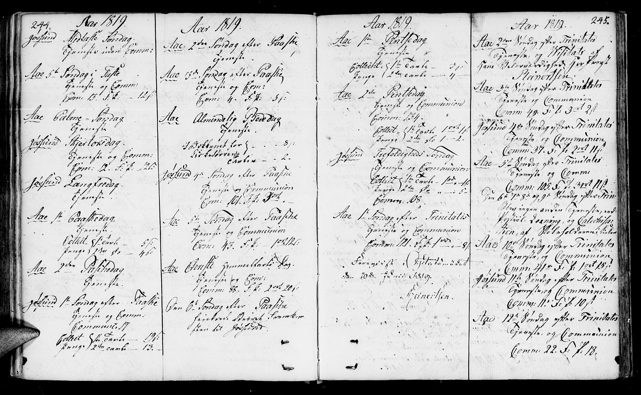 Ministerialprotokoller, klokkerbøker og fødselsregistre - Sør-Trøndelag, AV/SAT-A-1456/655/L0674: Ministerialbok nr. 655A03, 1802-1826, s. 244-245