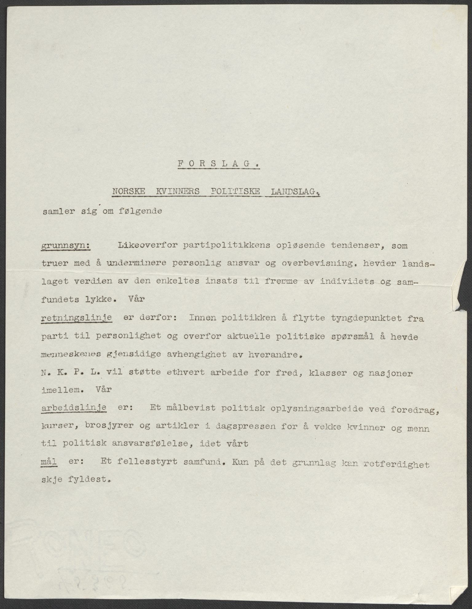 Oslo Kvinneparti, RA/PA-0305/F/L0001/0001: Forhandlingsprotokoll, korrespondanse, medlemslister m.m. / Protokoll for Oslo Kvinneparti, 1927-1974, s. 103