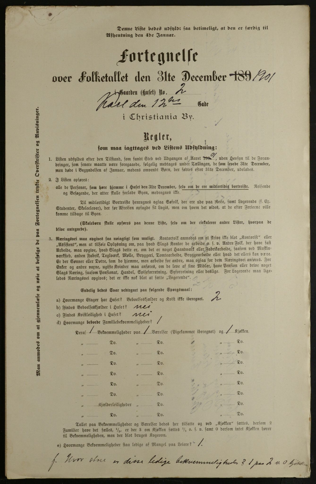 OBA, Kommunal folketelling 31.12.1901 for Kristiania kjøpstad, 1901, s. 7533