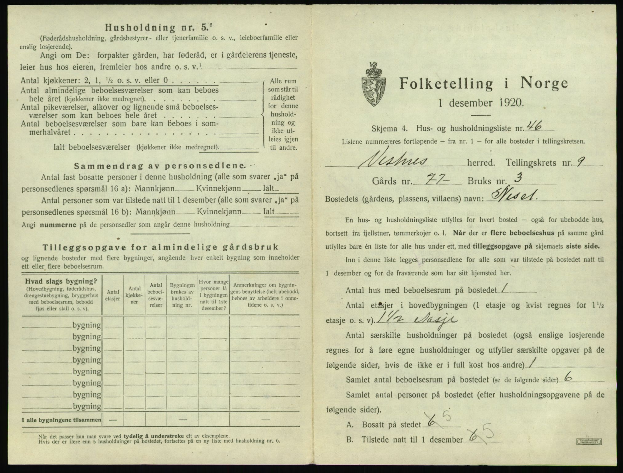 SAT, Folketelling 1920 for 1535 Vestnes herred, 1920, s. 1027