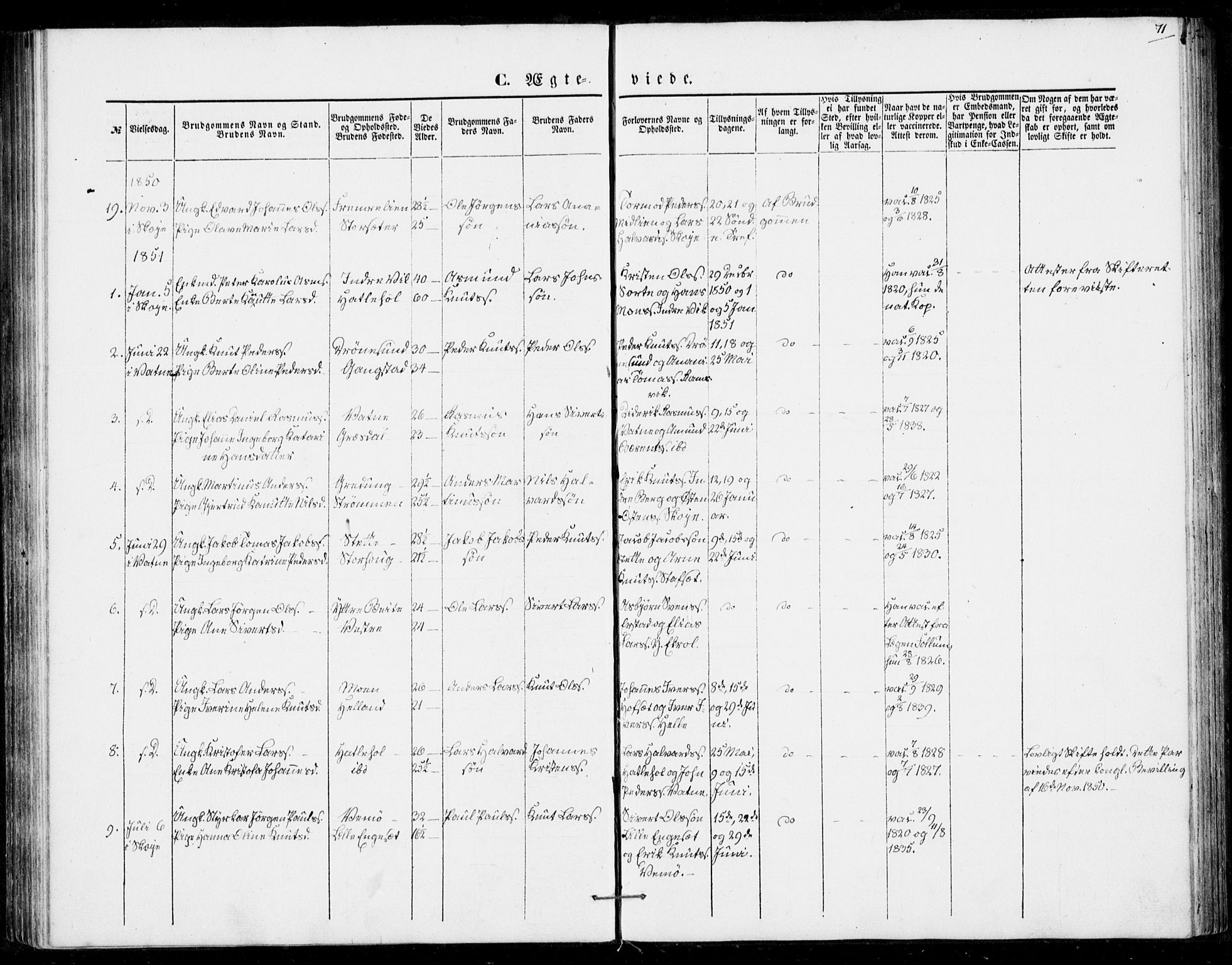 Ministerialprotokoller, klokkerbøker og fødselsregistre - Møre og Romsdal, SAT/A-1454/524/L0353: Ministerialbok nr. 524A05, 1848-1856, s. 71