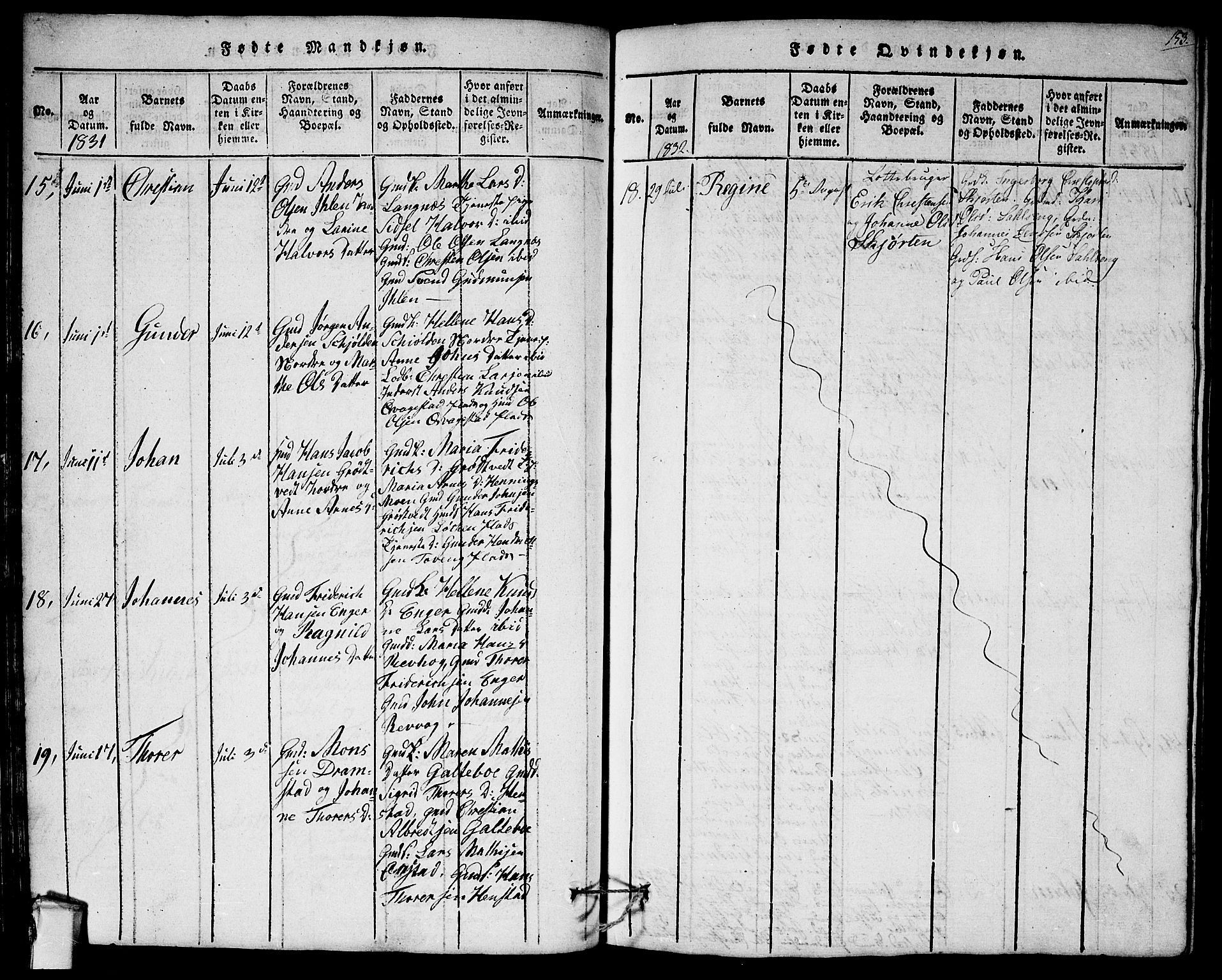 Askim prestekontor Kirkebøker, AV/SAO-A-10900/G/Ga/L0001: Klokkerbok nr. 1, 1817-1846, s. 152-153