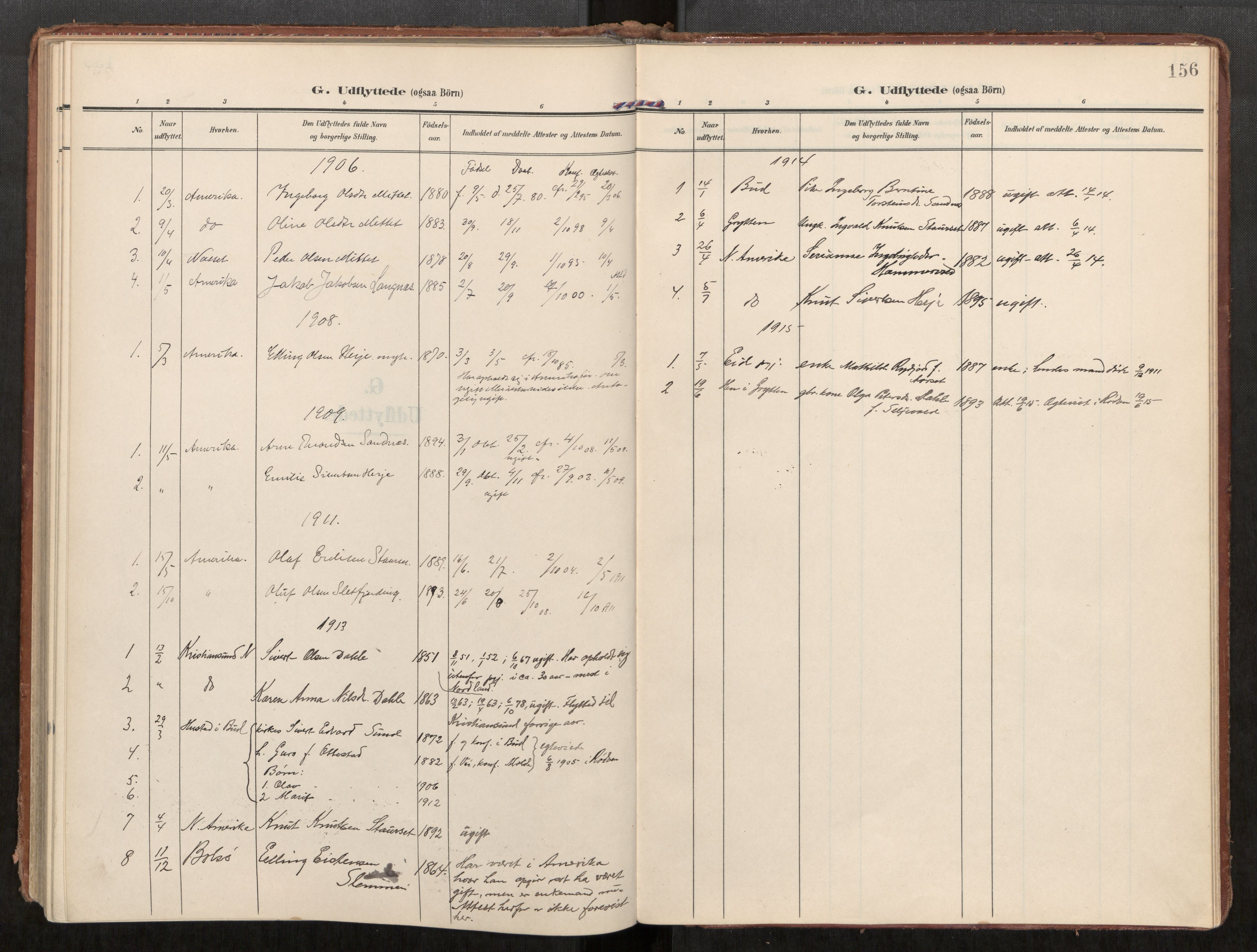 Ministerialprotokoller, klokkerbøker og fødselsregistre - Møre og Romsdal, AV/SAT-A-1454/549/L0618: Ministerialbok nr. 549A01, 1906-1927, s. 156