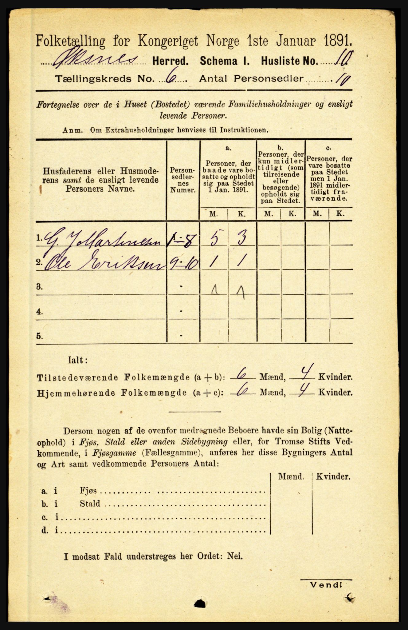 RA, Folketelling 1891 for 1868 Øksnes herred, 1891, s. 2515