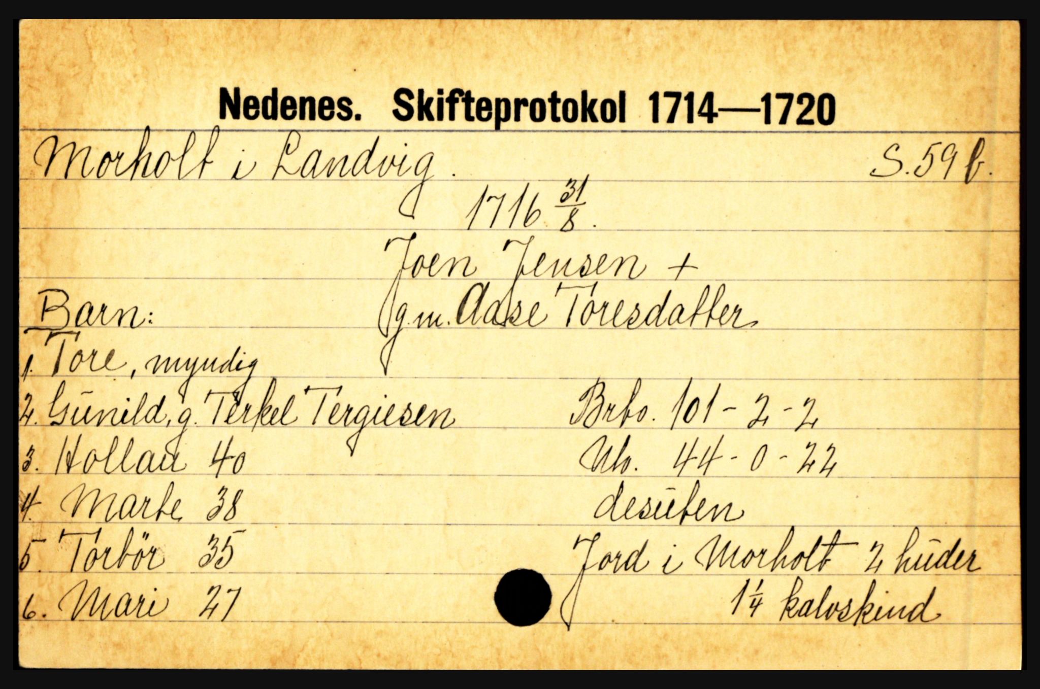 Nedenes sorenskriveri før 1824, AV/SAK-1221-0007/H, s. 20285