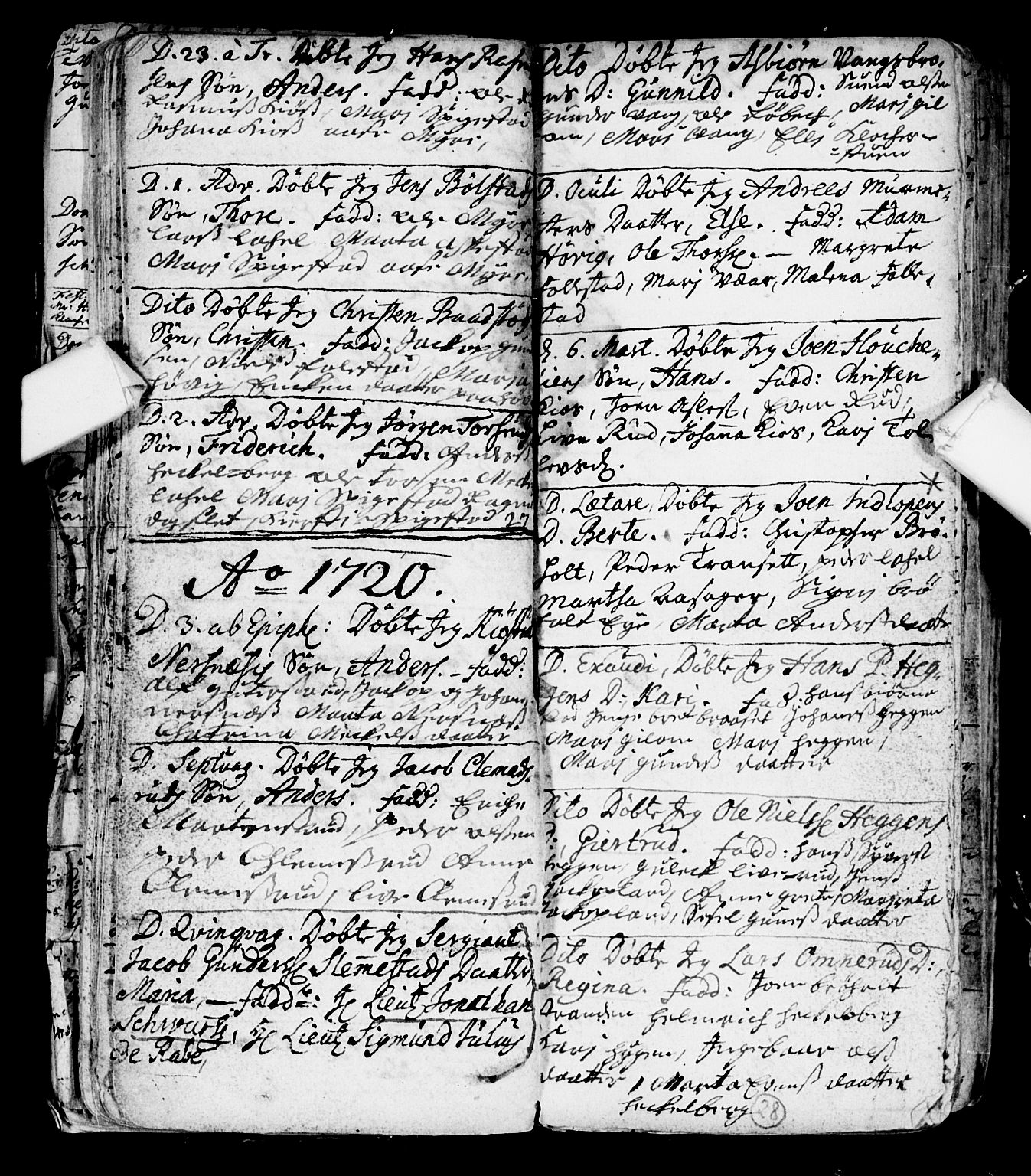 Røyken kirkebøker, SAKO/A-241/F/Fa/L0001: Ministerialbok nr. 1, 1701-1730, s. 28