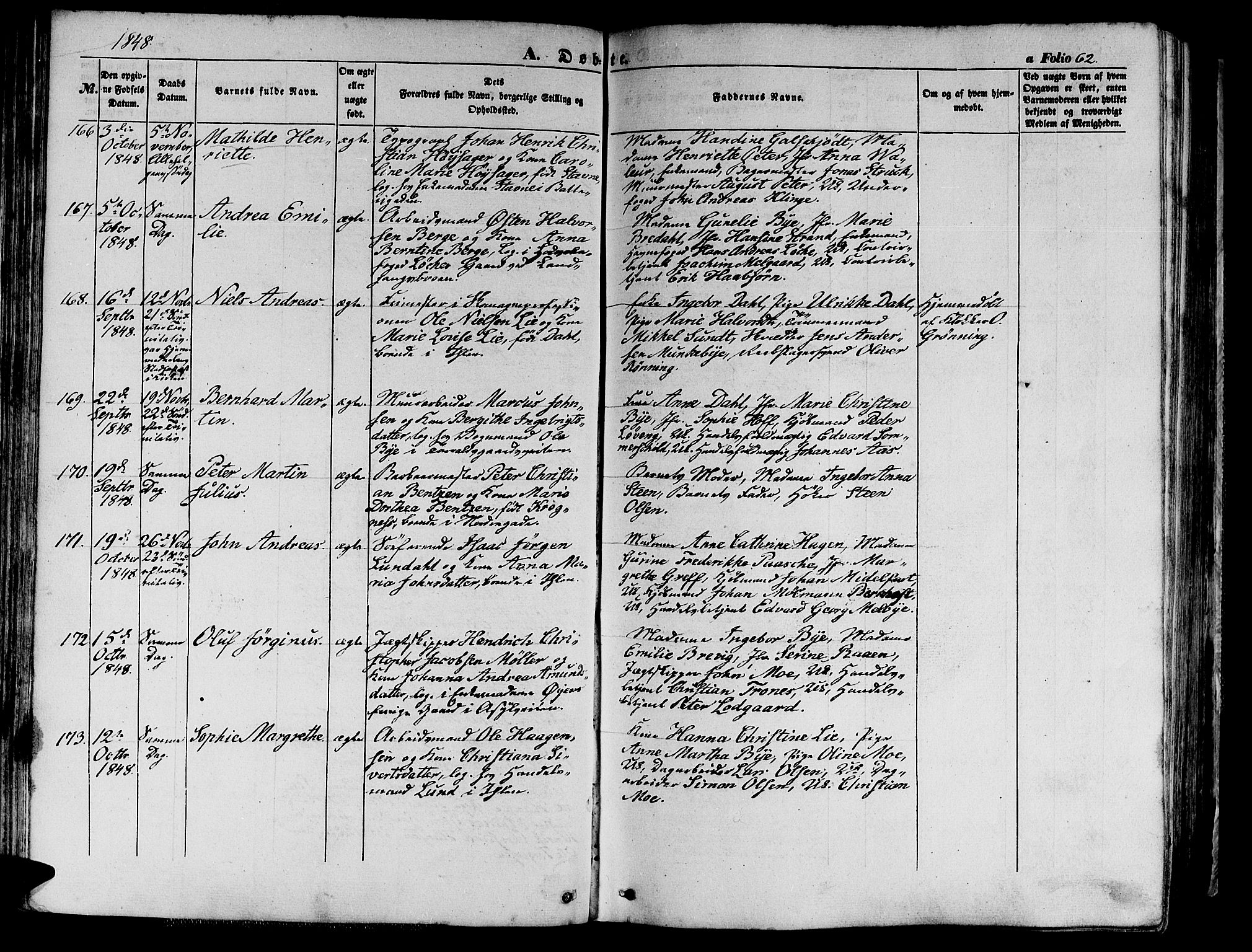 Ministerialprotokoller, klokkerbøker og fødselsregistre - Sør-Trøndelag, AV/SAT-A-1456/602/L0137: Klokkerbok nr. 602C05, 1846-1856, s. 62