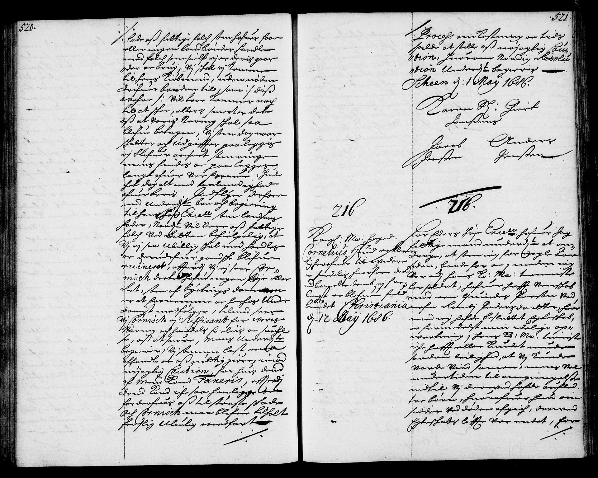 Stattholderembetet 1572-1771, AV/RA-EA-2870/Ae/L0002: Supplikasjons- og resolusjonsprotokoll, 1686, s. 520-521