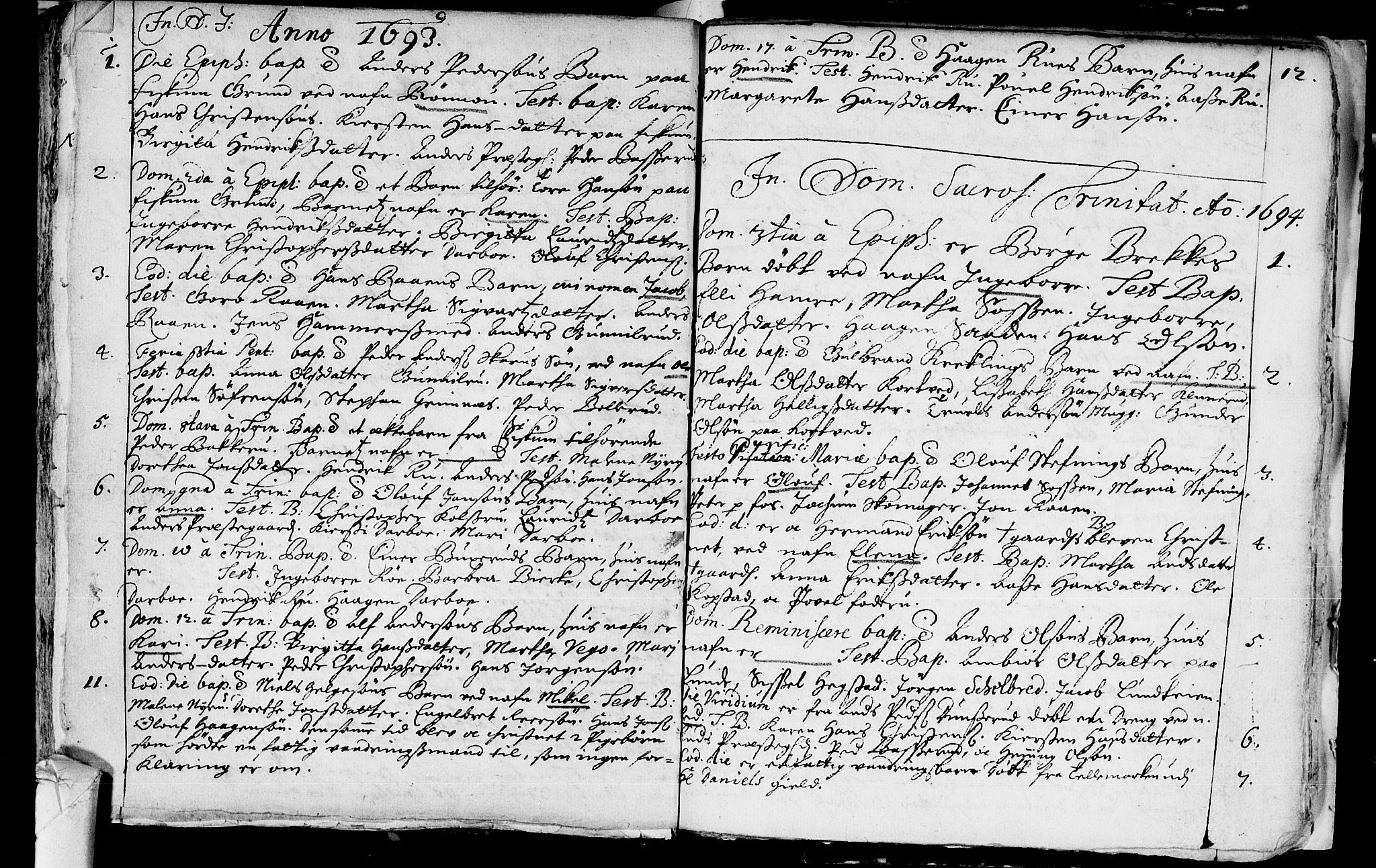 Eiker kirkebøker, SAKO/A-4/F/Fa/L0001: Ministerialbok nr. I 1 /2, 1689-1704