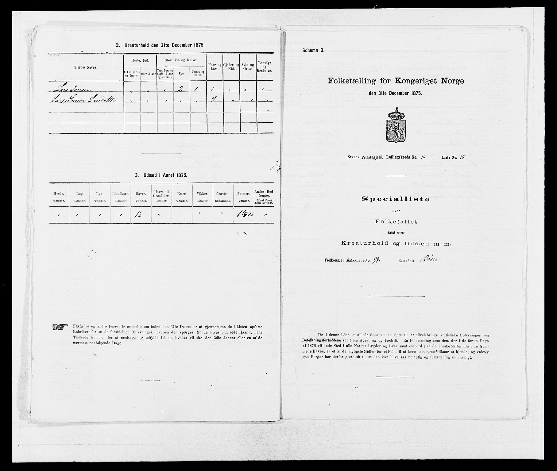 SAB, Folketelling 1875 for 1216P Sveio prestegjeld, 1875, s. 1266