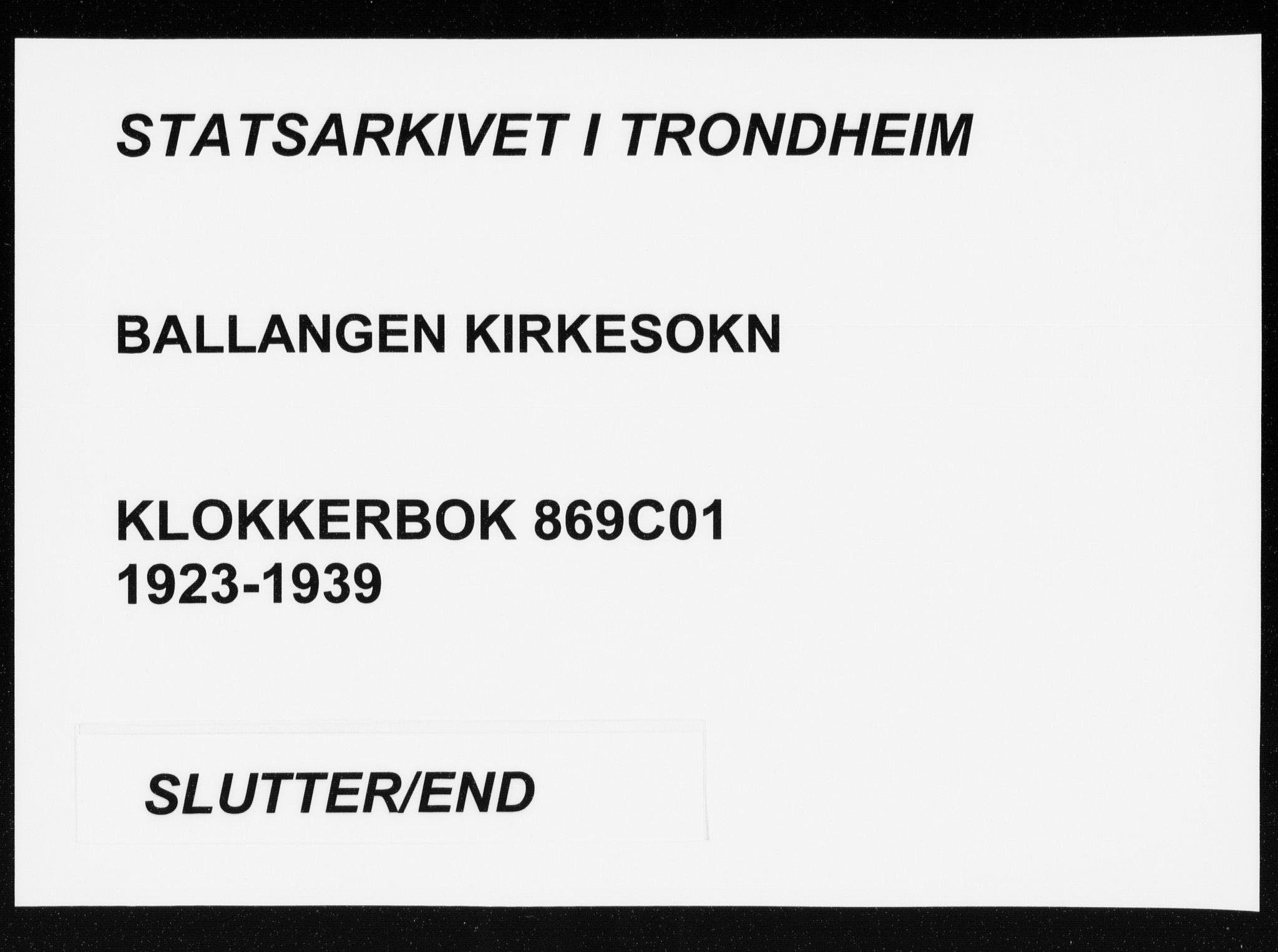 Ministerialprotokoller, klokkerbøker og fødselsregistre - Nordland, AV/SAT-A-1459/869/L0975: Klokkerbok nr. 869C01, 1923-1939