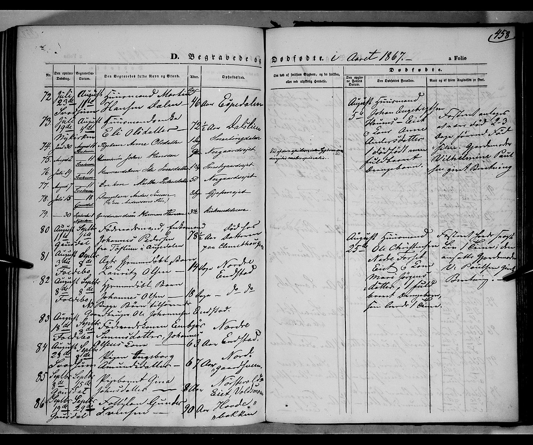 Gausdal prestekontor, AV/SAH-PREST-090/H/Ha/Haa/L0009: Ministerialbok nr. 9, 1862-1873, s. 458
