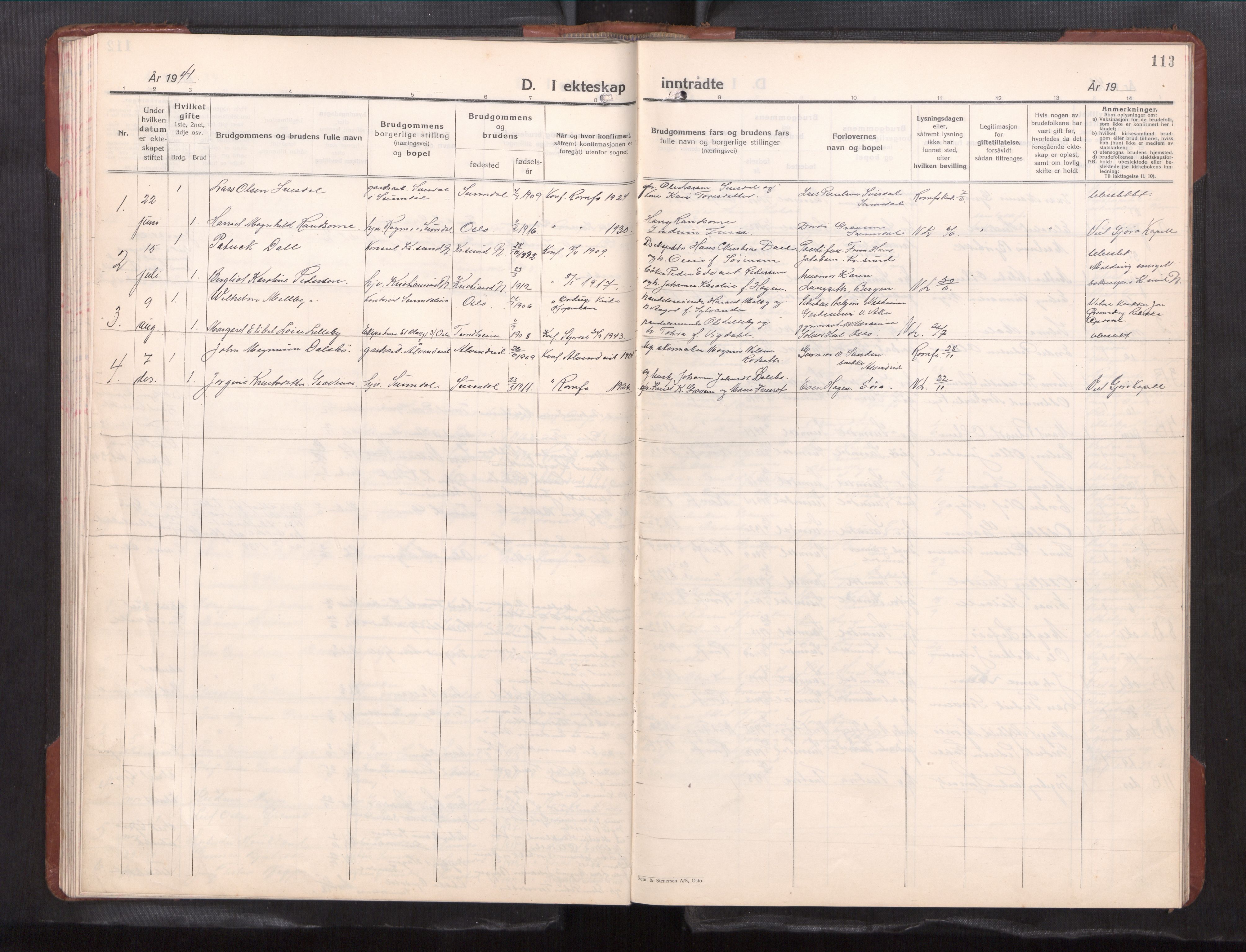 Ministerialprotokoller, klokkerbøker og fødselsregistre - Møre og Romsdal, AV/SAT-A-1454/591/L1021: Klokkerbok nr. 591---, 1930-1971, s. 113