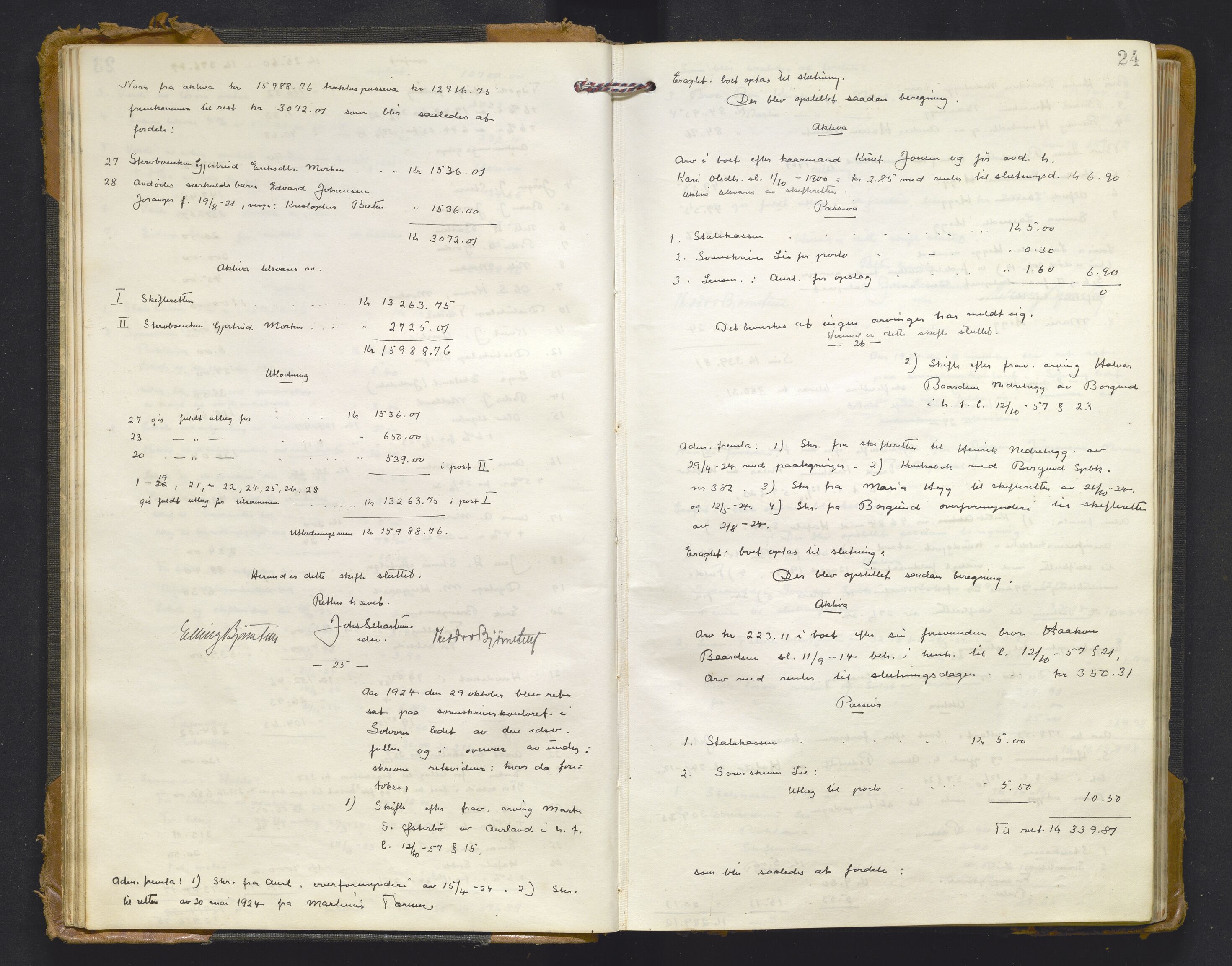 Indre Sogn tingrett, AV/SAB-A-3301/1/H/Hd/L0009: Skifteutlodningsprotokoll 9, 1923-1932, s. 23b-24a