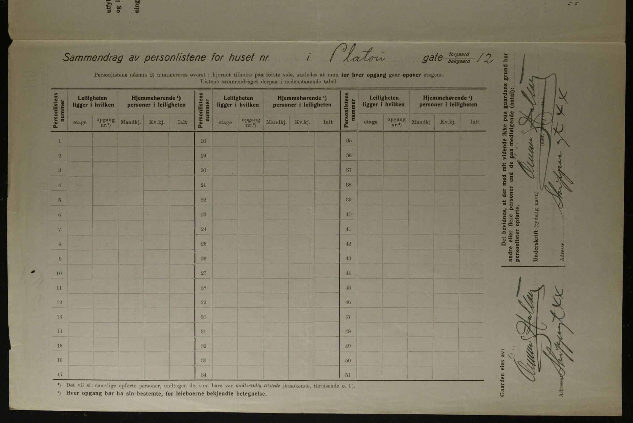 OBA, Kommunal folketelling 1.12.1923 for Kristiania, 1923, s. 88826