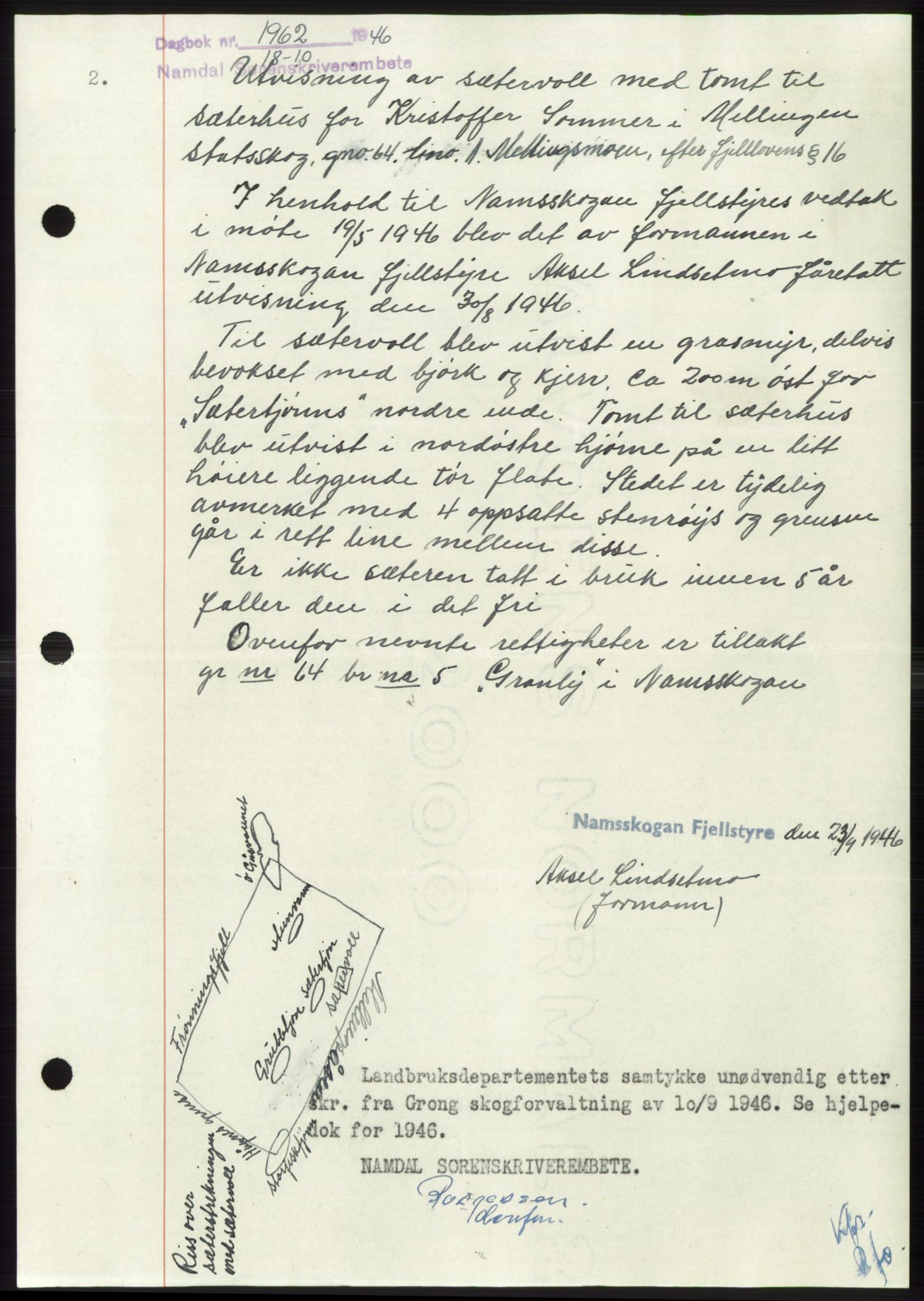 Namdal sorenskriveri, SAT/A-4133/1/2/2C: Pantebok nr. -, 1946-1947, Dagboknr: 1962/1946
