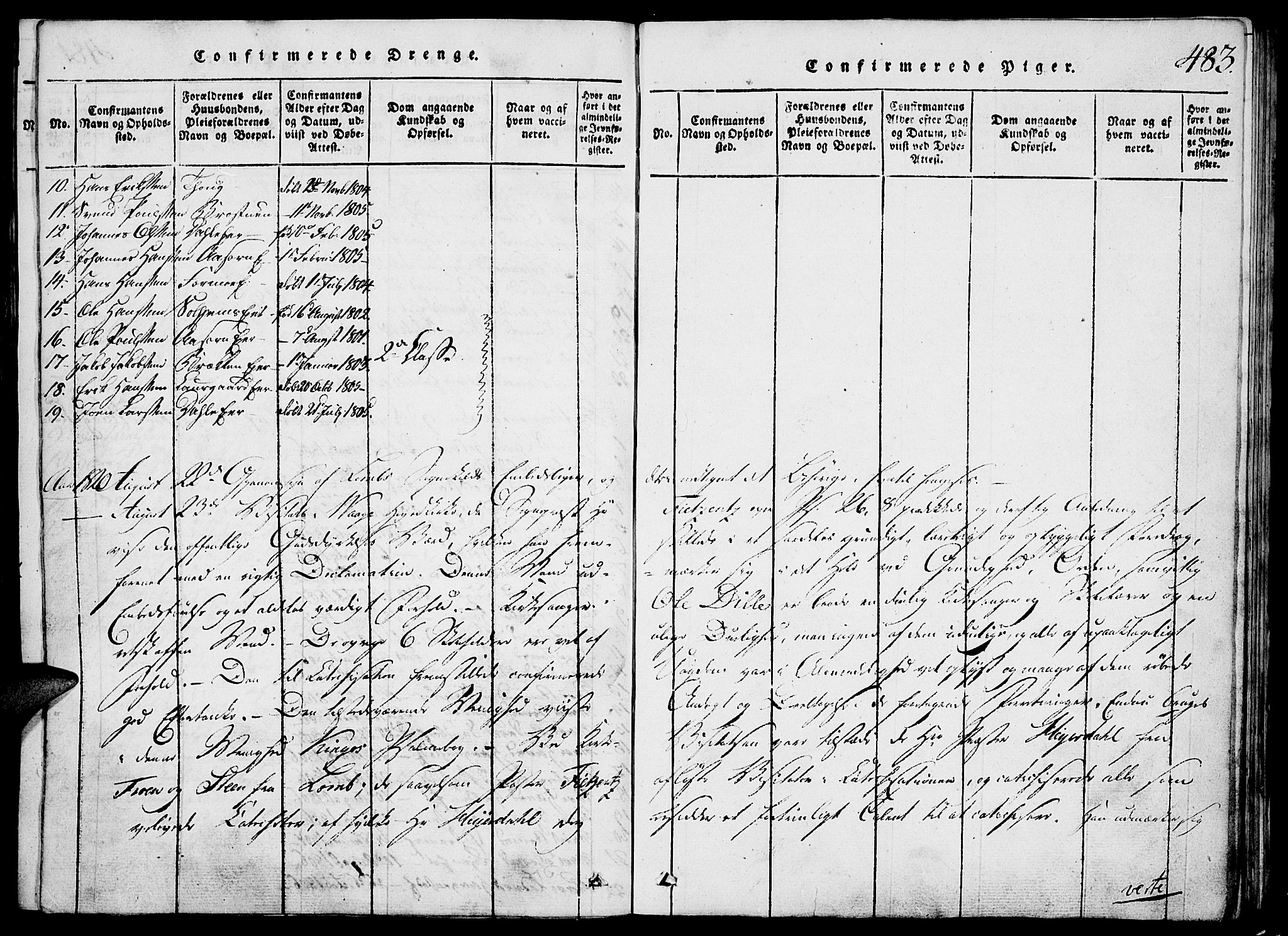 Vågå prestekontor, AV/SAH-PREST-076/H/Ha/Hab/L0001: Klokkerbok nr. 1, 1815-1827, s. 482-483