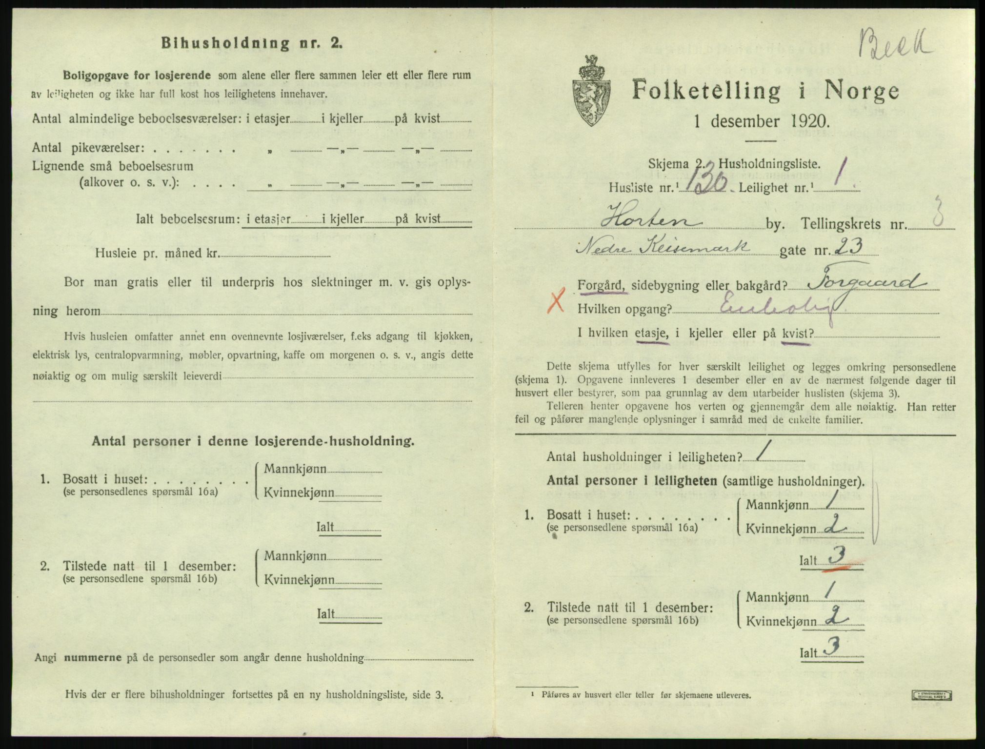 SAKO, Folketelling 1920 for 0703 Horten kjøpstad, 1920, s. 4563