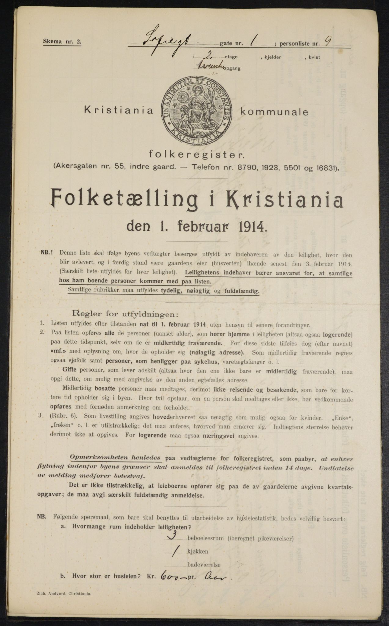 OBA, Kommunal folketelling 1.2.1914 for Kristiania, 1914, s. 98562