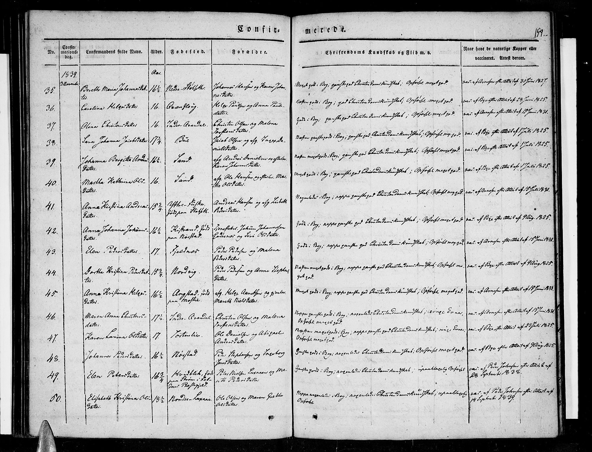 Ministerialprotokoller, klokkerbøker og fødselsregistre - Nordland, AV/SAT-A-1459/852/L0737: Ministerialbok nr. 852A07, 1833-1849, s. 154