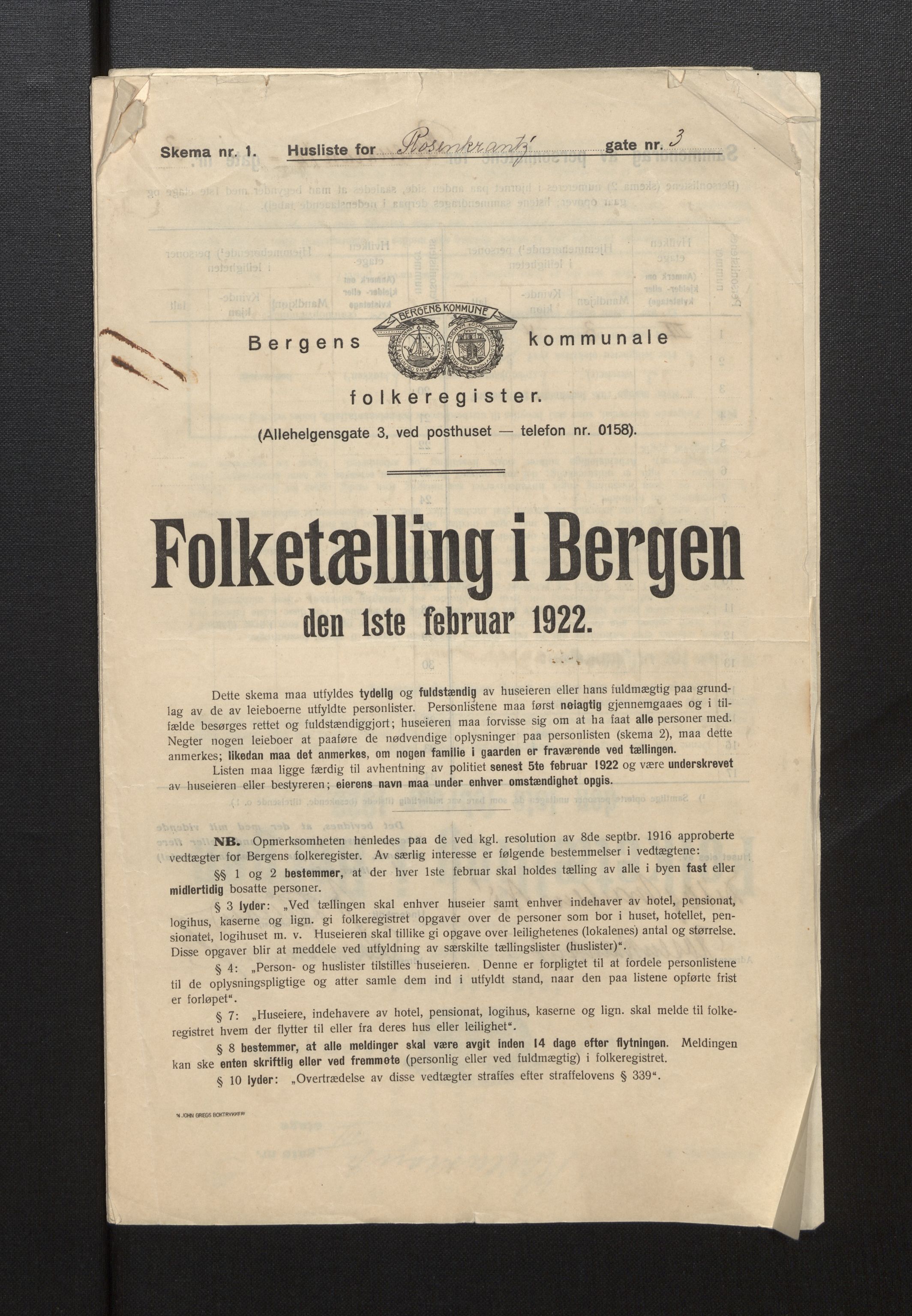 SAB, Kommunal folketelling 1922 for Bergen kjøpstad, 1922, s. 33120