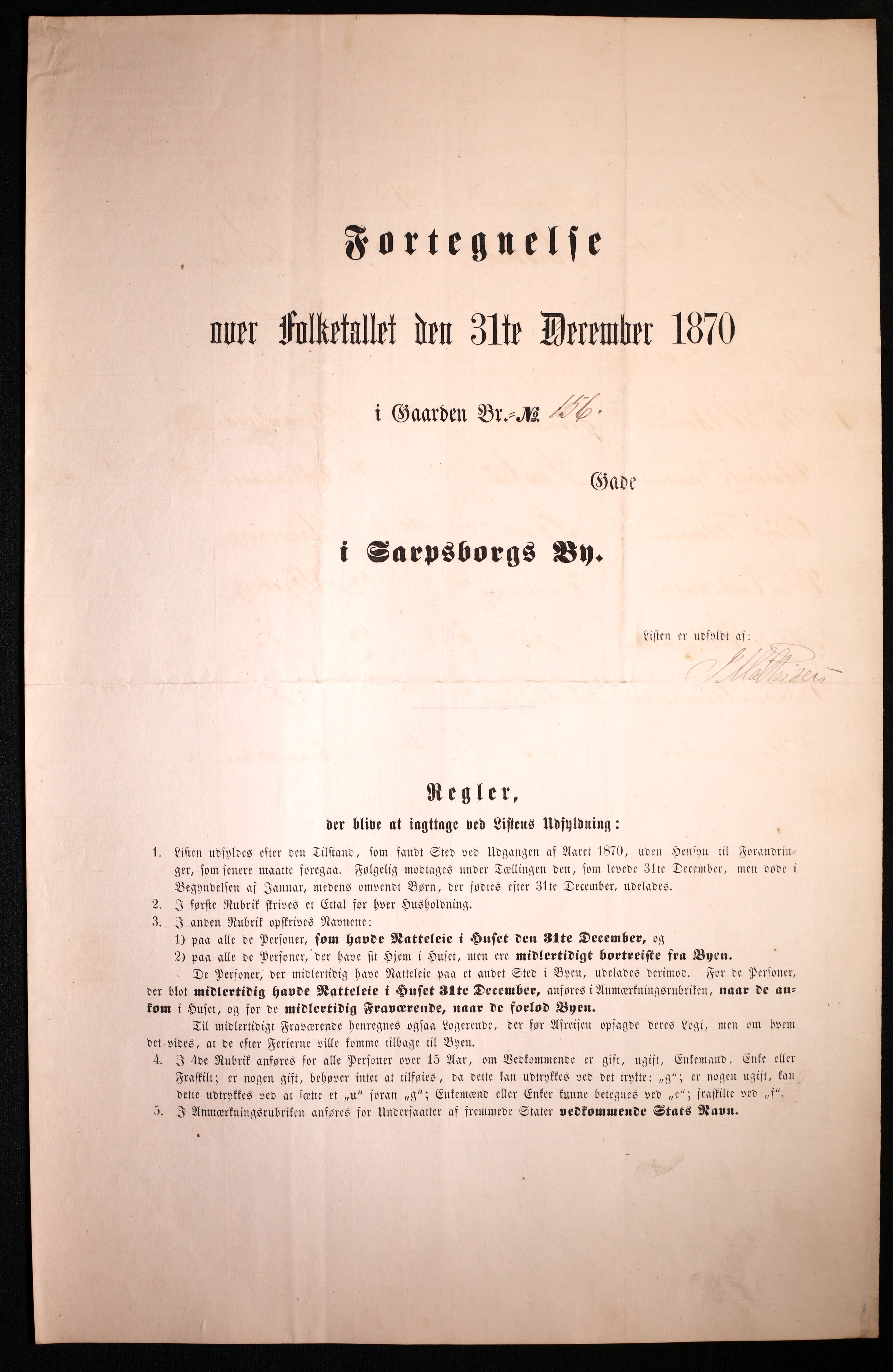 RA, Folketelling 1870 for 0102 Sarpsborg kjøpstad, 1870, s. 581