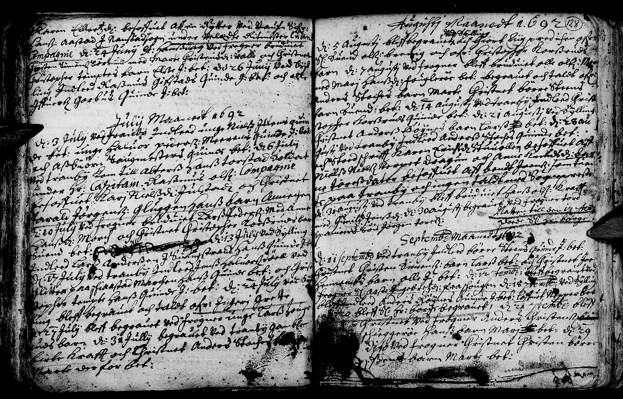 Lier kirkebøker, SAKO/A-230/F/Fa/L0001: Ministerialbok nr. I 1, 1672-1701, s. 128