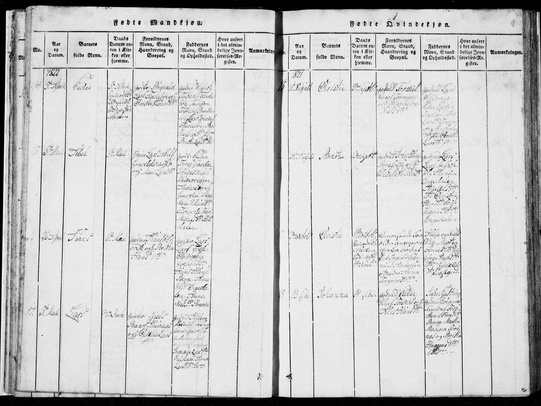 Strandebarm sokneprestembete, AV/SAB-A-78401/H/Hab: Klokkerbok nr. A  1, 1816-1826, s. 37