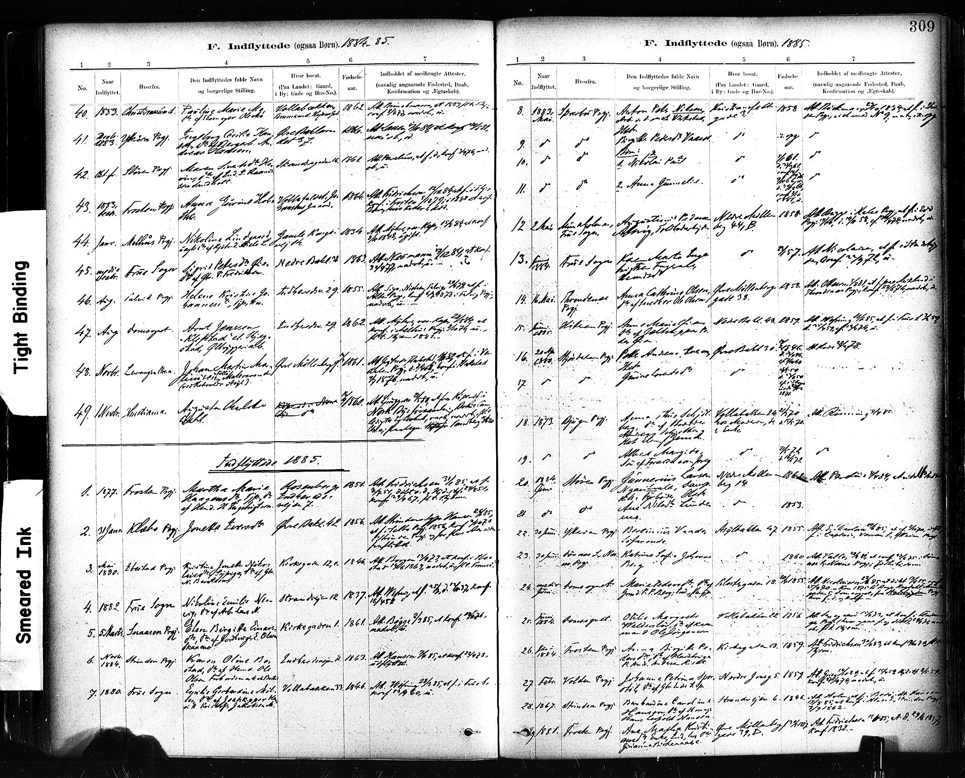 Ministerialprotokoller, klokkerbøker og fødselsregistre - Sør-Trøndelag, SAT/A-1456/604/L0189: Ministerialbok nr. 604A10, 1878-1892, s. 309