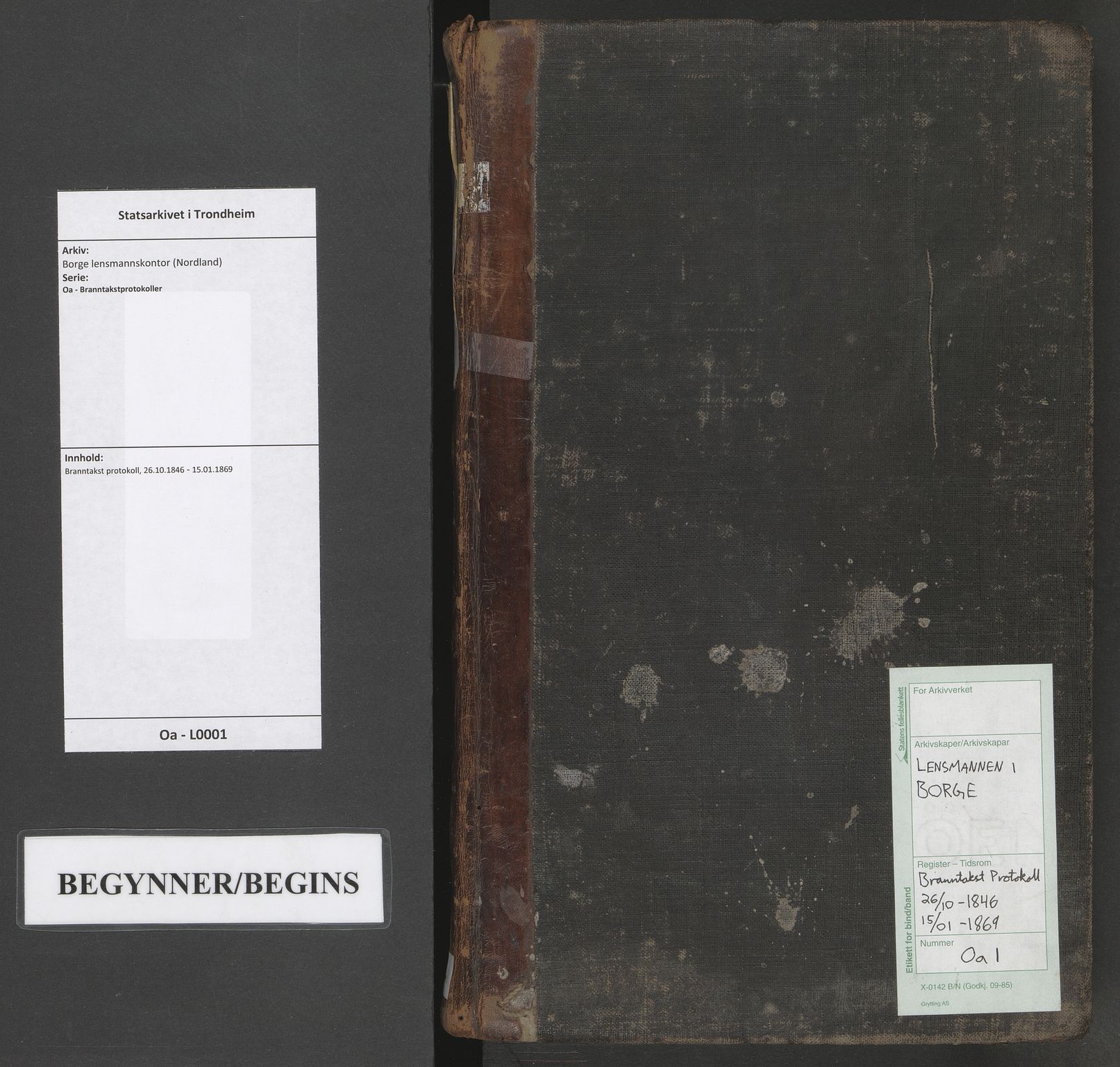 Borge lensmannskontor (Nordland), AV/SAT-A-5679/Oa/L0001: Branntakst protokoll, 1846-1869