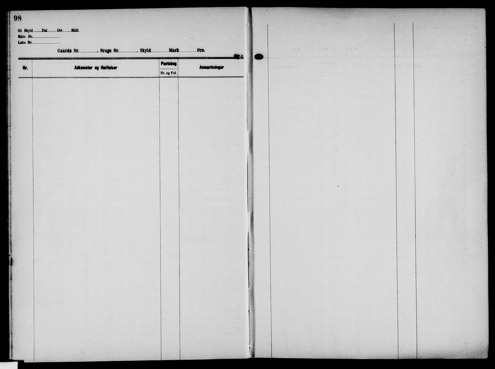 Solør tingrett, AV/SAH-TING-008/H/Ha/Hak/L0005: Panteregister nr. V, 1900-1935, s. 98