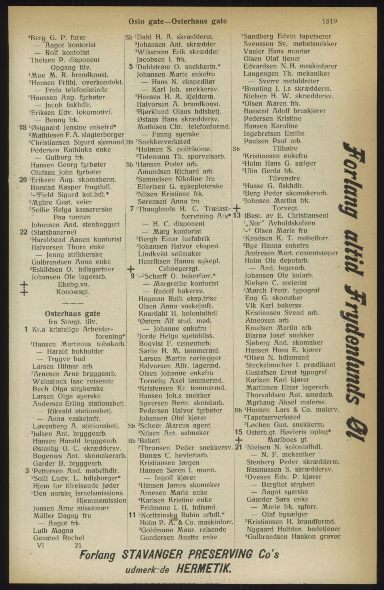 Kristiania/Oslo adressebok, PUBL/-, 1914, s. 1519