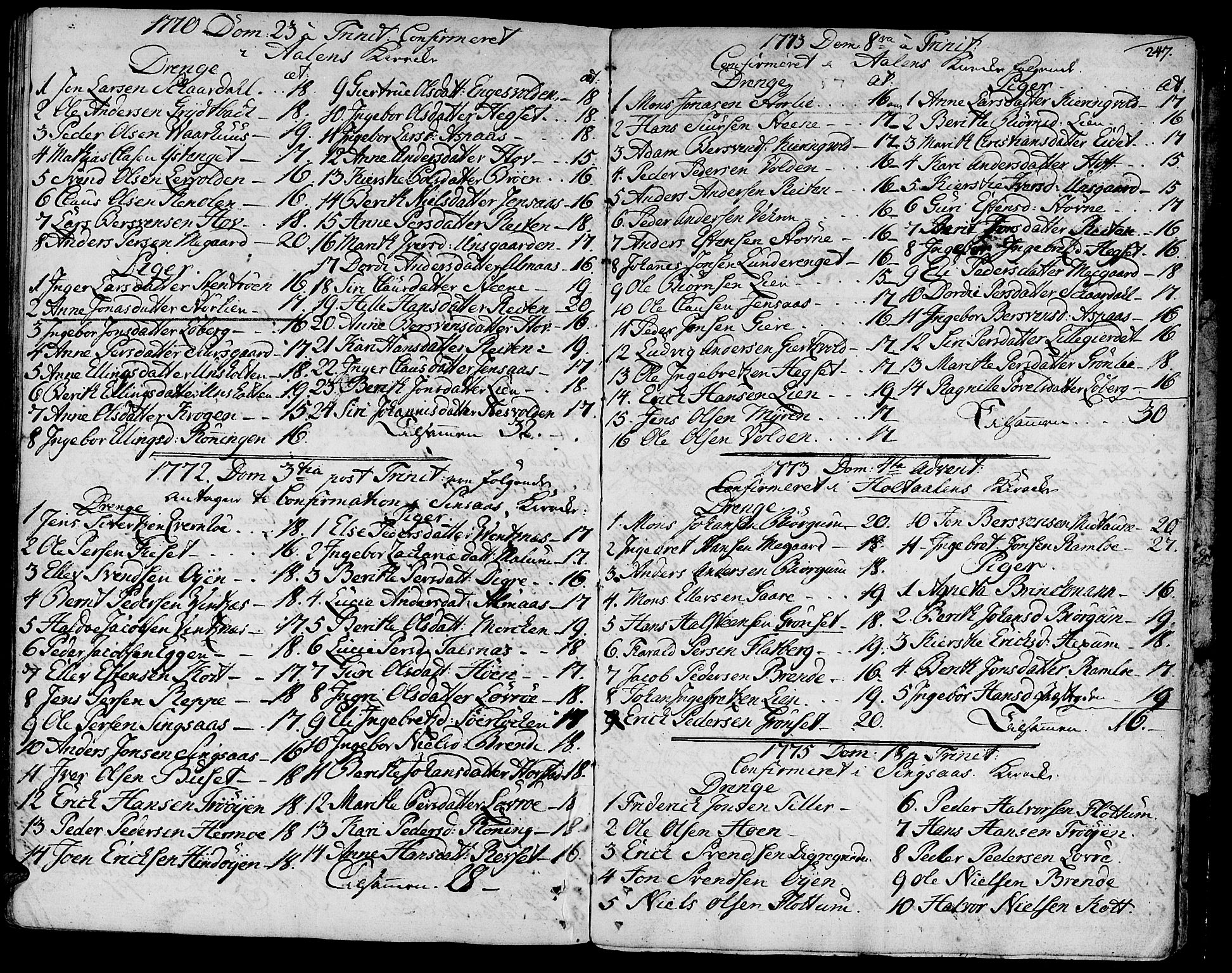 Ministerialprotokoller, klokkerbøker og fødselsregistre - Sør-Trøndelag, SAT/A-1456/685/L0952: Ministerialbok nr. 685A01, 1745-1804, s. 247